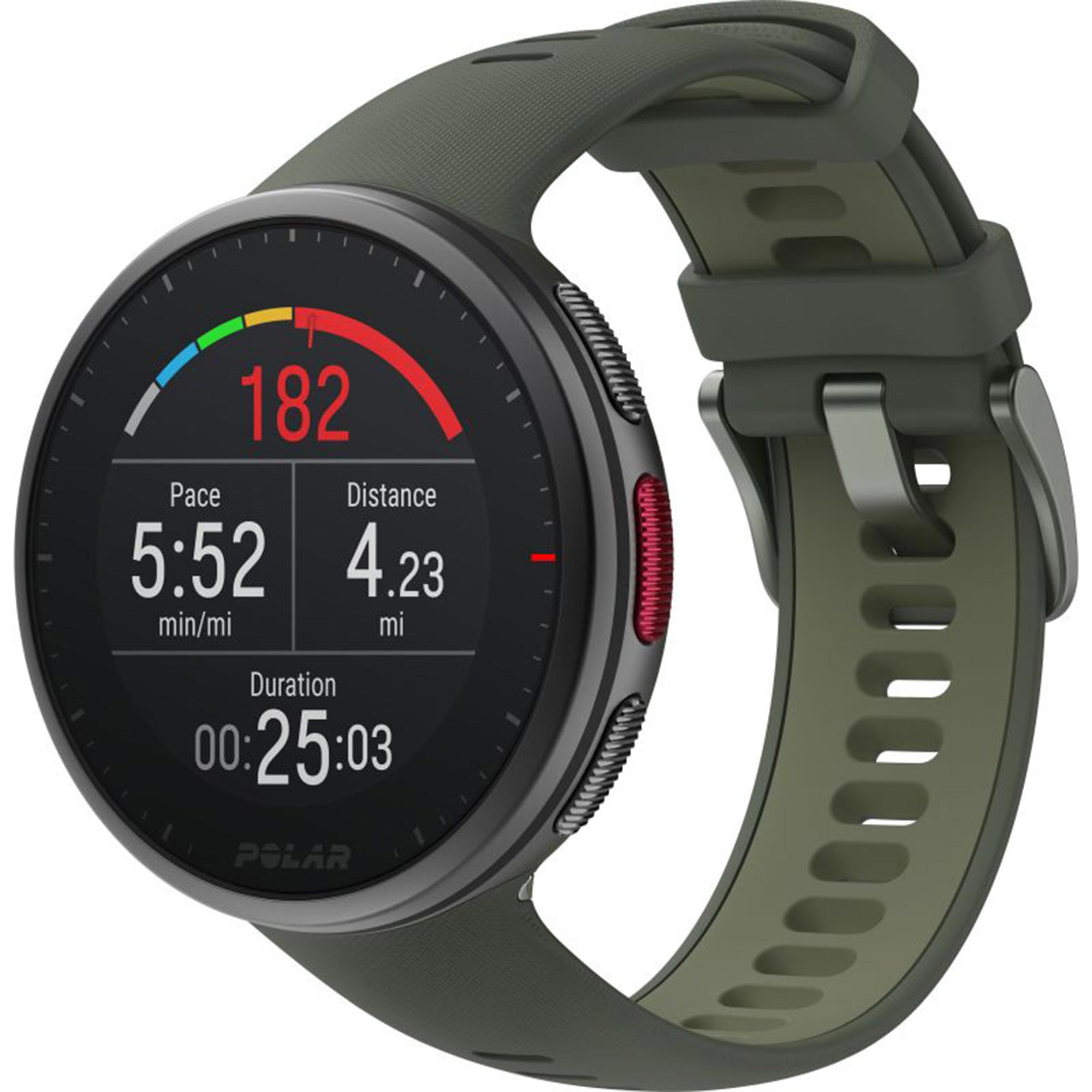 Polar Vantage V2 Quartz Digital Dial Green Rubber Strap Smartwatch 90083653