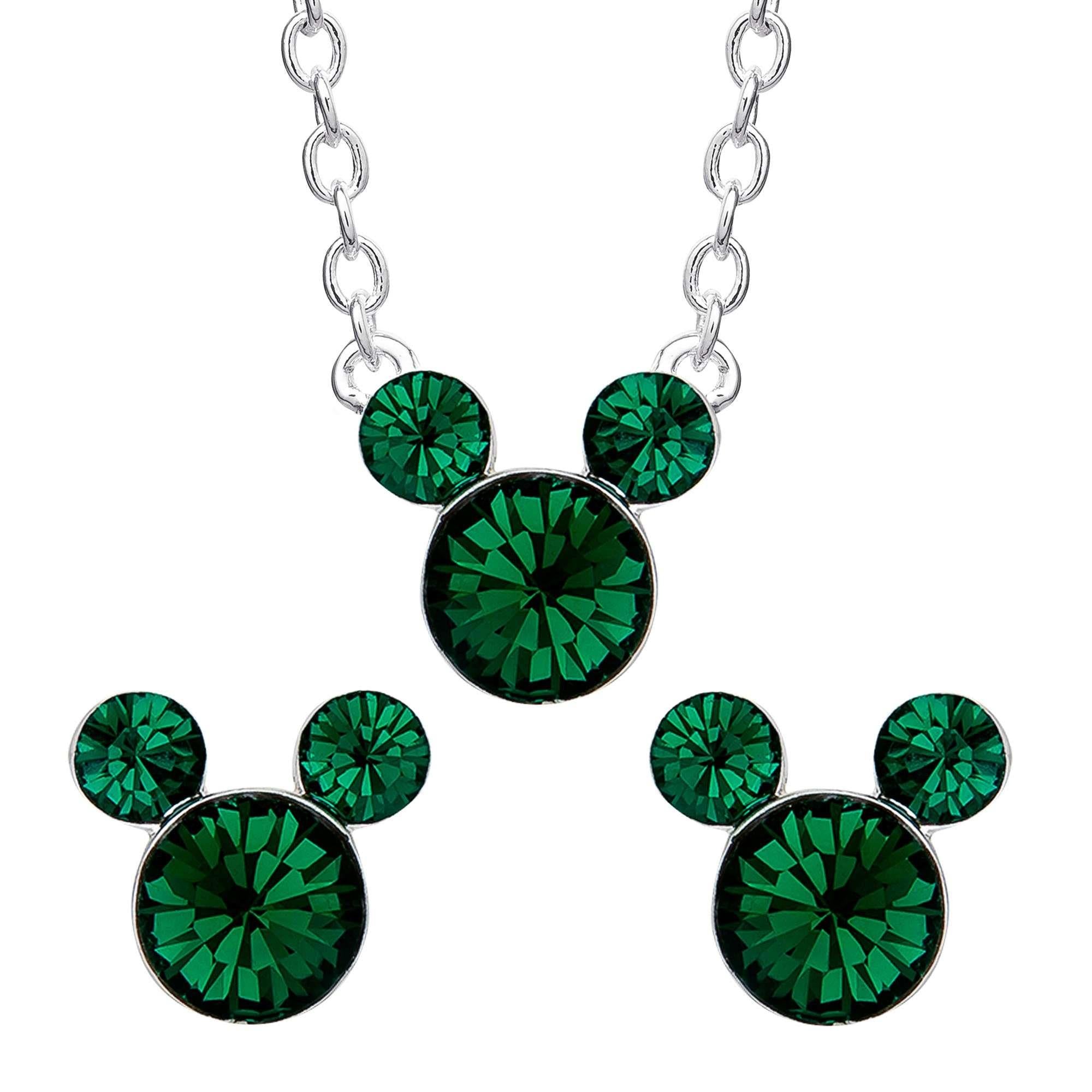 Disney Mickey Mouse Birthstone Necklace and Earring Set SH00519RMAYL