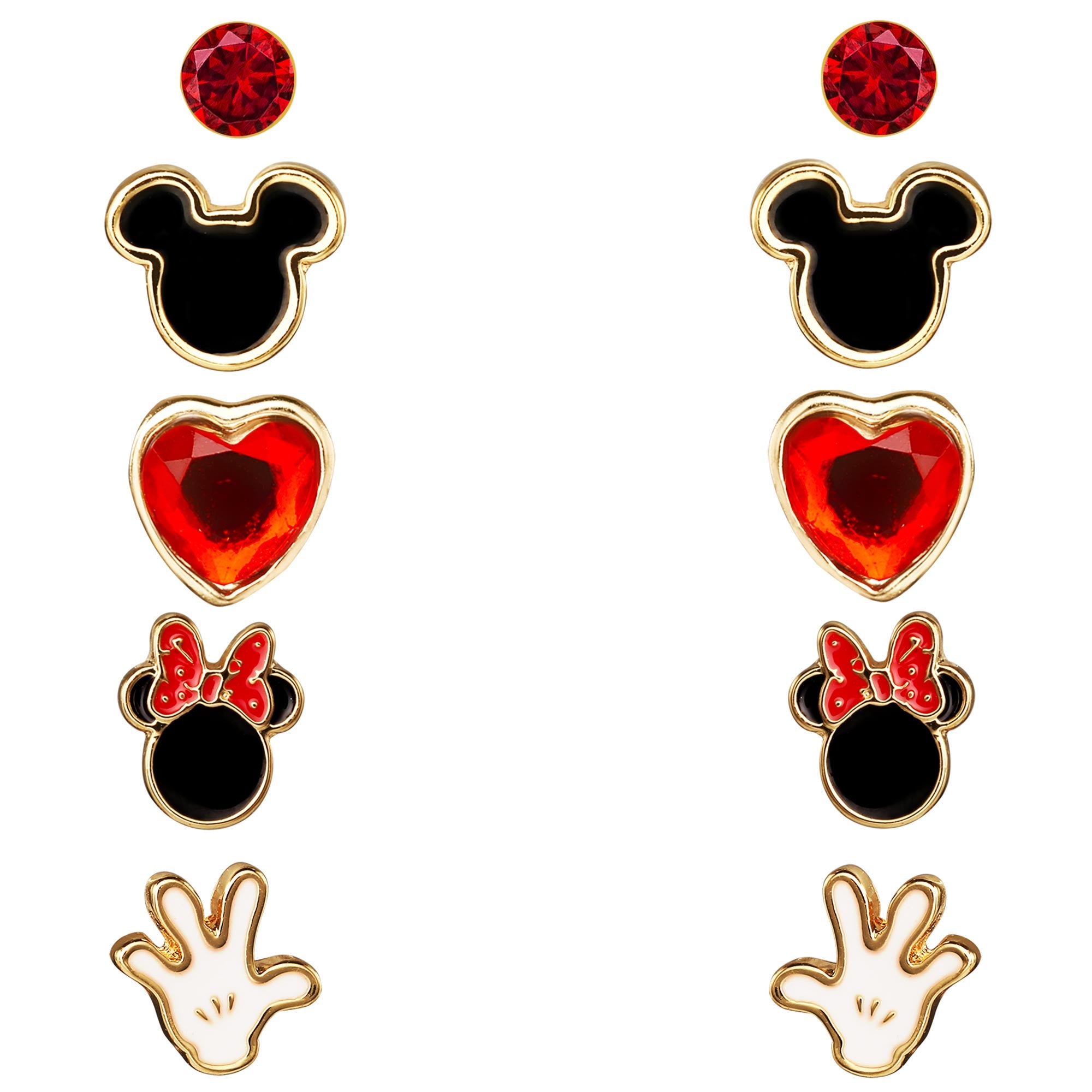 Disney Five Mickey Mouse Earrings Set Ladies Jewellery SH00415YL