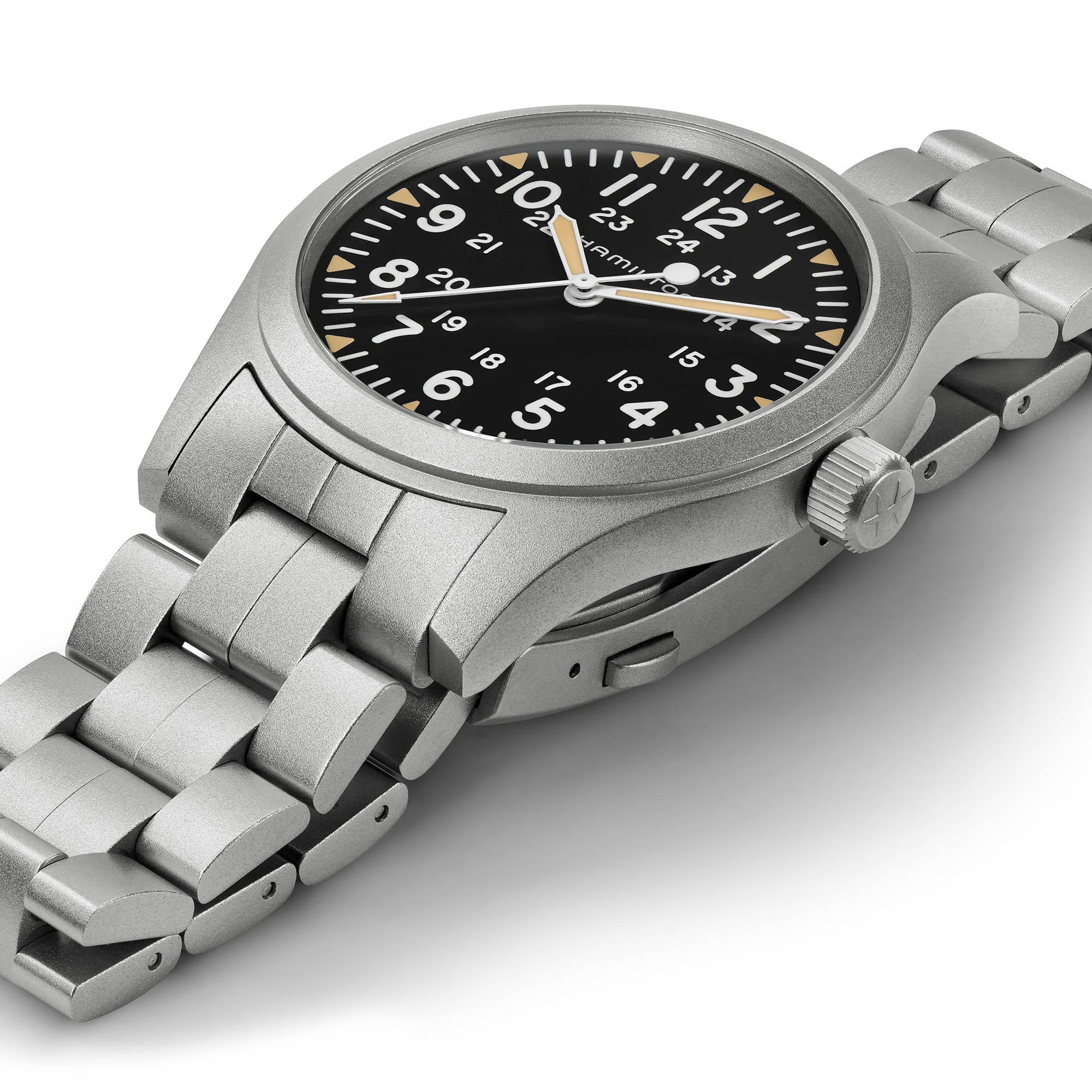 Hamilton Khaki Field Mechanical Black Dial Stainless Steel Bracelet Men's Watch H69529133