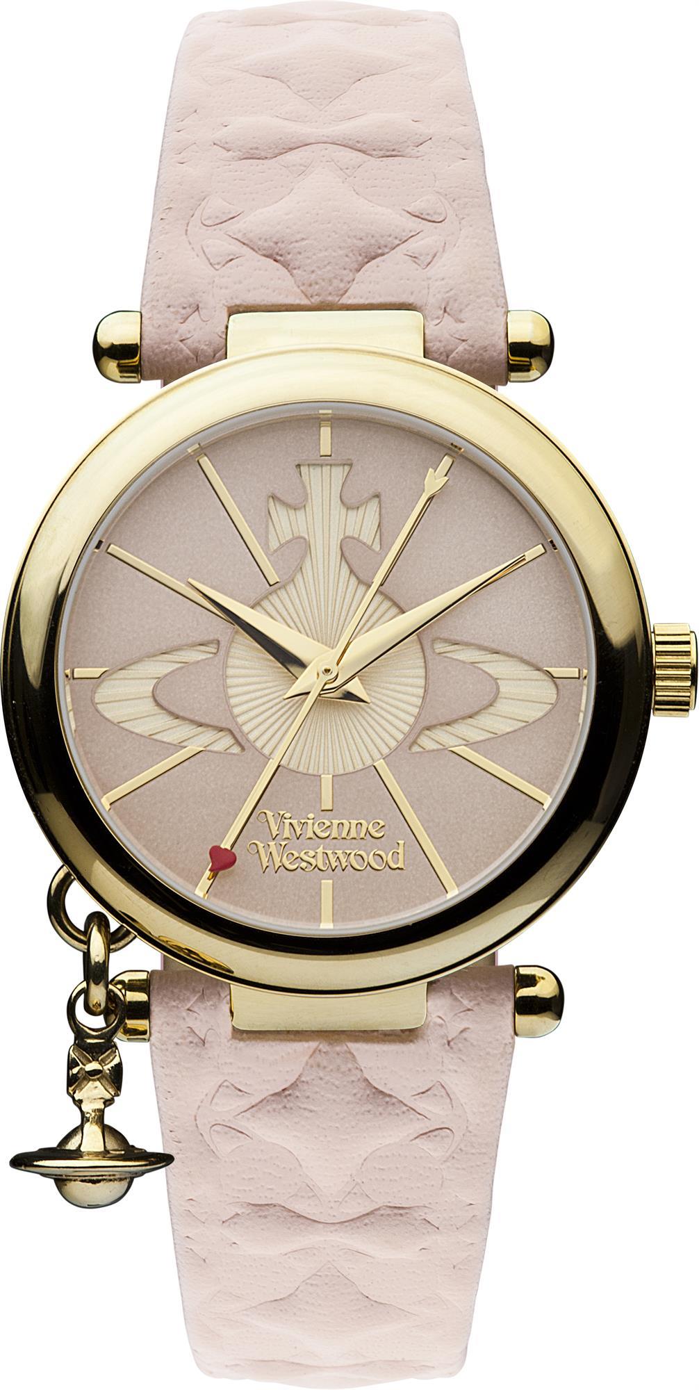 Vivienne Westwood Orb II Pink Dial Leather Strap Women's Watch VV006PKPK