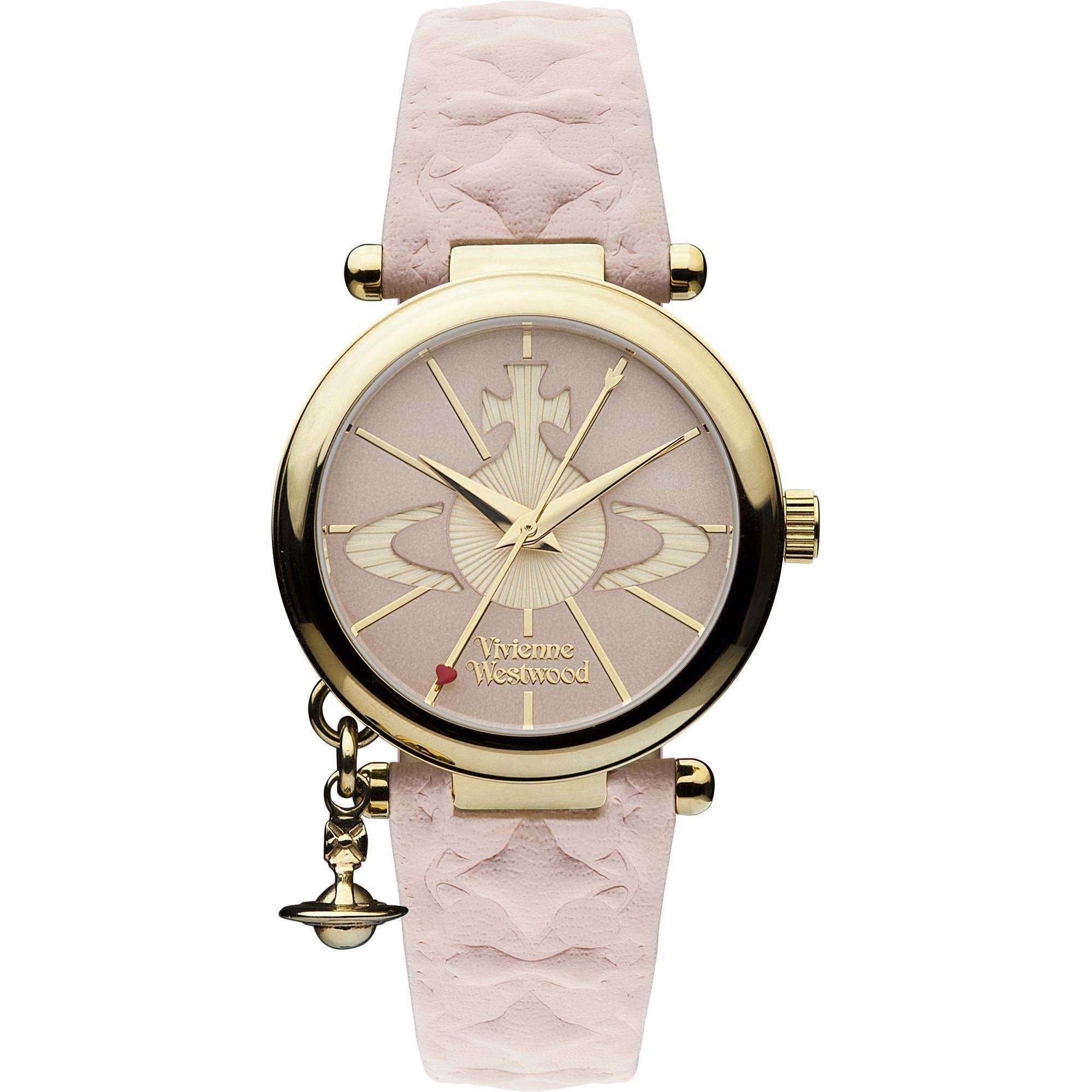 Vivienne Westwood Orb II Pink Dial Leather Strap Women's Watch VV006PKPK