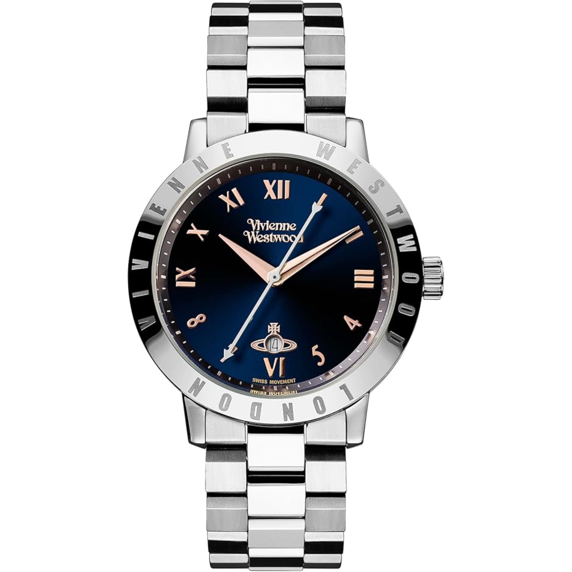 Vivienne Westwood Bloomsbury Blue Dial Steel Strap Women's Watch VV152NVSL