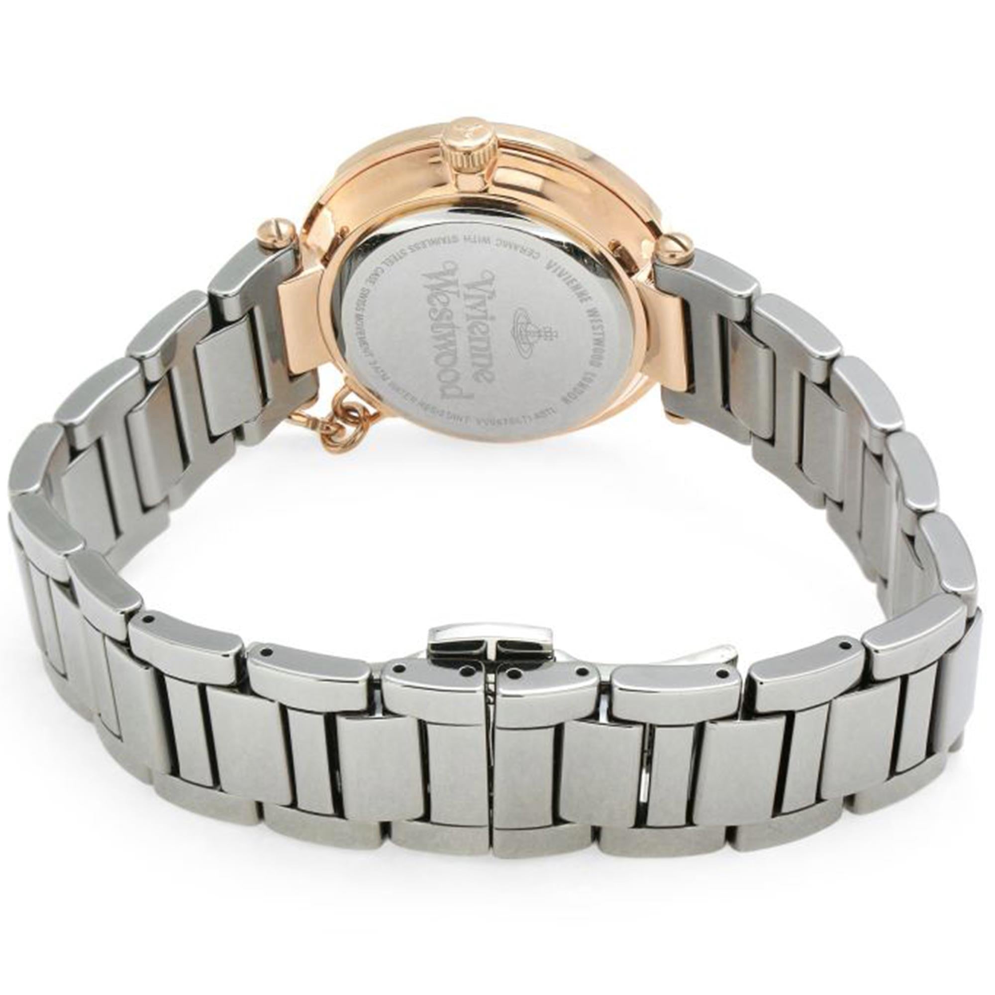 Vivienne Westwood Kensington Quartz Silver Dial Gunmetal Grey Steel Bracelet Ladies Watch VV067SLTI