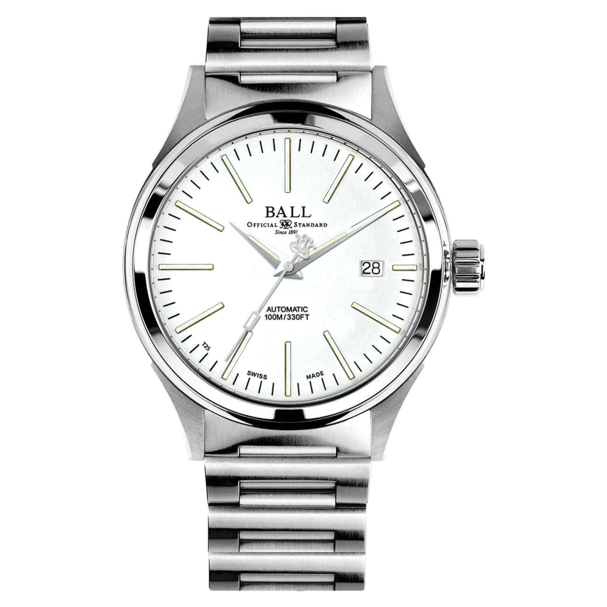 BALL Fireman 'Enterprise' Automatic White Dial Bracelet Men's Watch NM2098C-S20J-WH