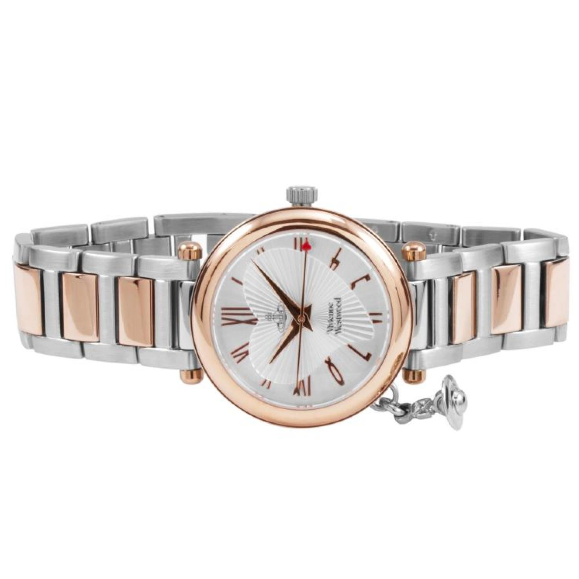 Vivienne Westwood Orb Quartz Silver Dial Two Tone Stainless Steel Bracelet Ladies Watch VV006RSSL