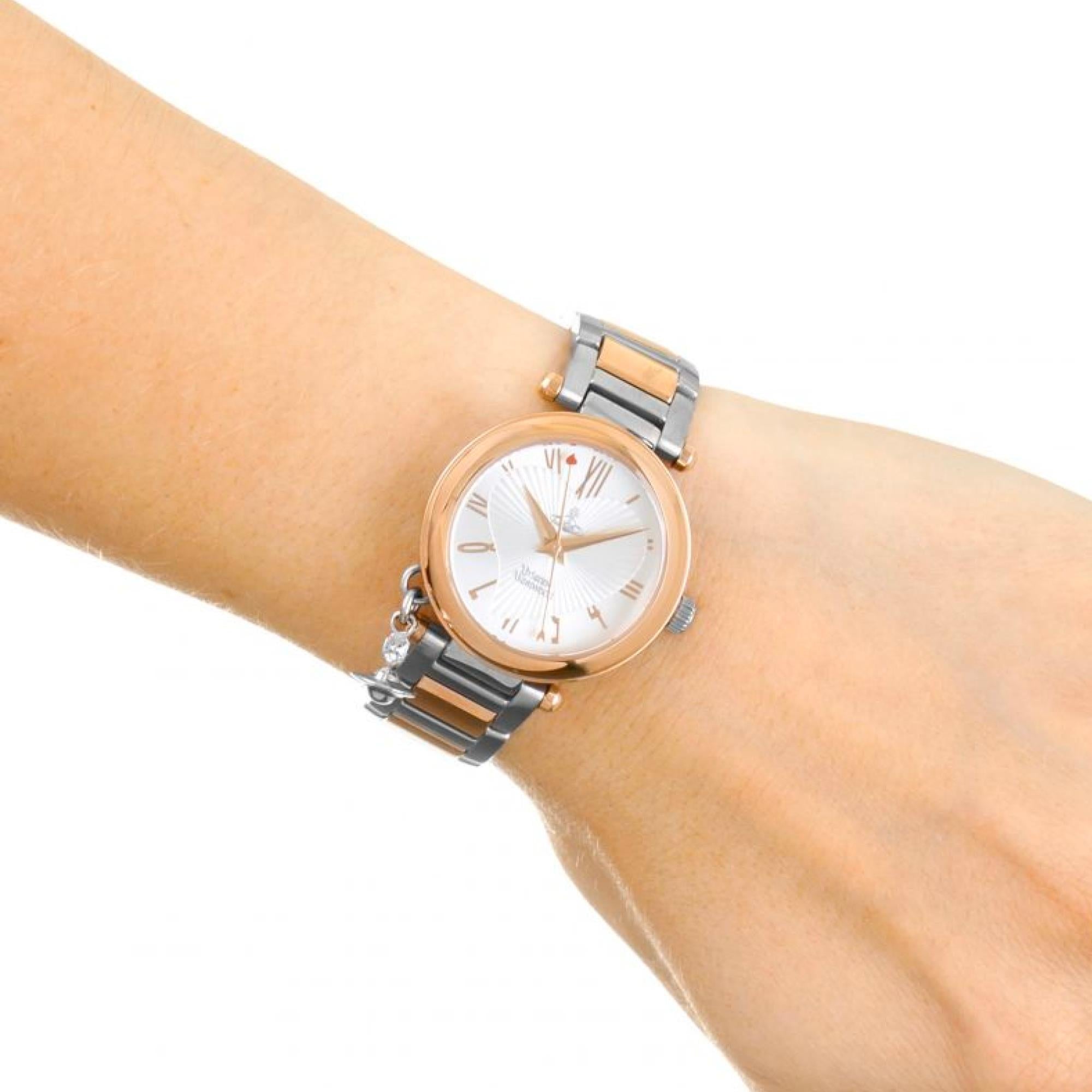 Vivienne Westwood Orb Quartz Silver Dial Two Tone Stainless Steel Bracelet Ladies Watch VV006RSSL