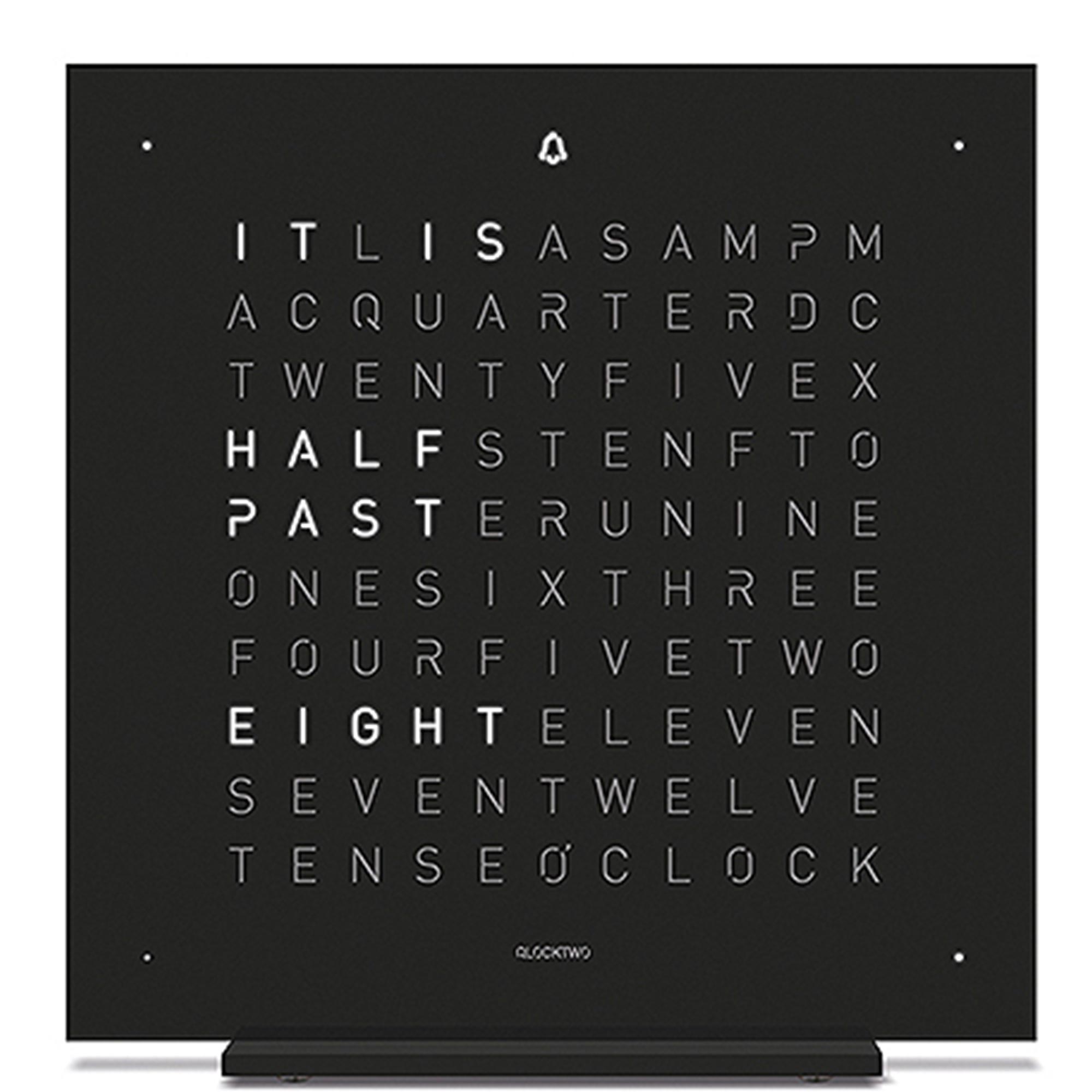 QLOCKTWO TOUCH METAL TABLE CLOCK DEEP BLACK FTENSSBL