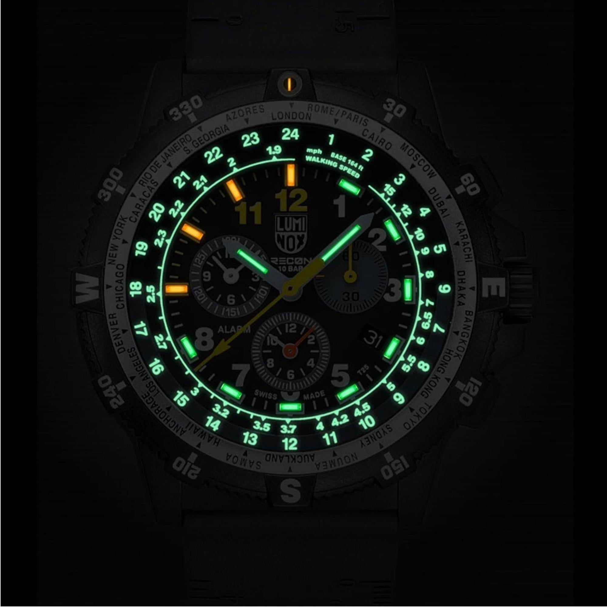 Luminox Recon III Team Leader Chronograph Series D 8840 Black Dial Black Silicone Strap Mens Watch XL.8842.MI.F