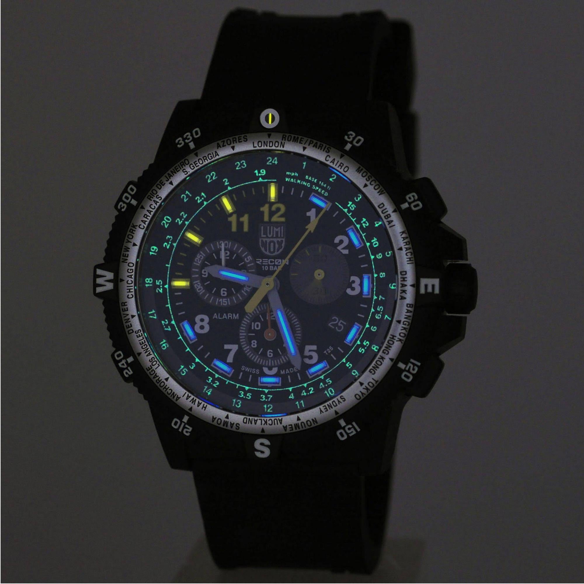 Luminox Recon III Team Leader Chronograph Series D 8840 Black Dial Black Silicone Strap Mens Watch XL.8842.MI.F