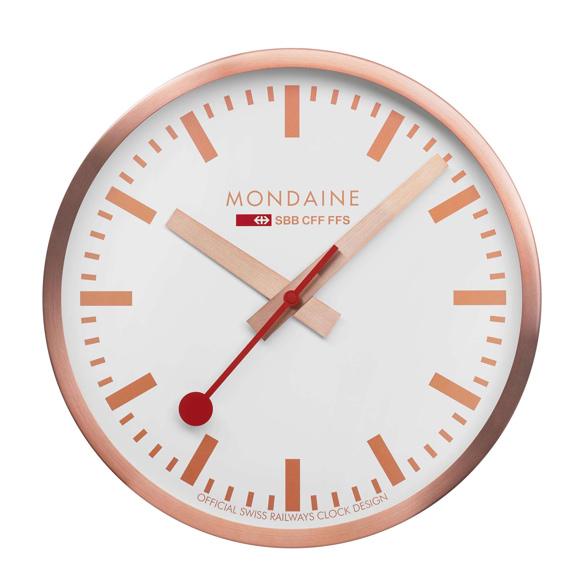 Mondaine Wall Clock White Dial Bronze Case 25cm A990.CLOCK.18SBK