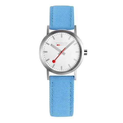 Mondaine Classic Quartz Movement White Dial Textile Bracelet Ladies Watch A658.30323.17SBD