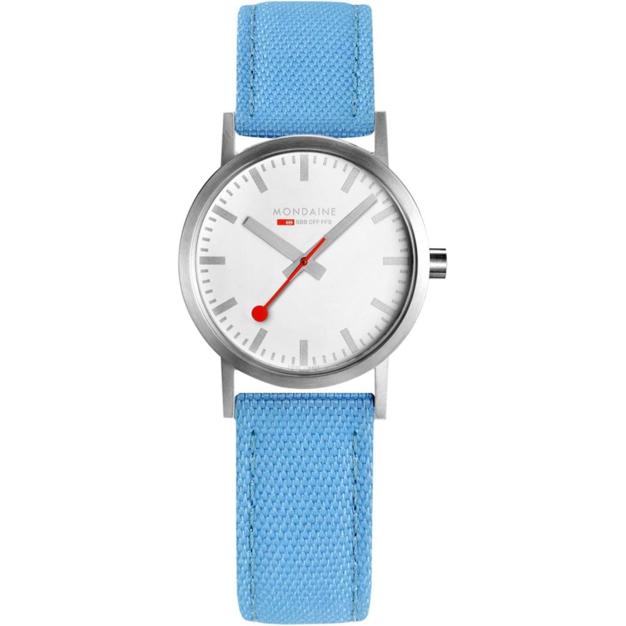 Mondaine Classic Quartz Movement White Dial Textile Bracelet Ladies Watch A658.30323.17SBD