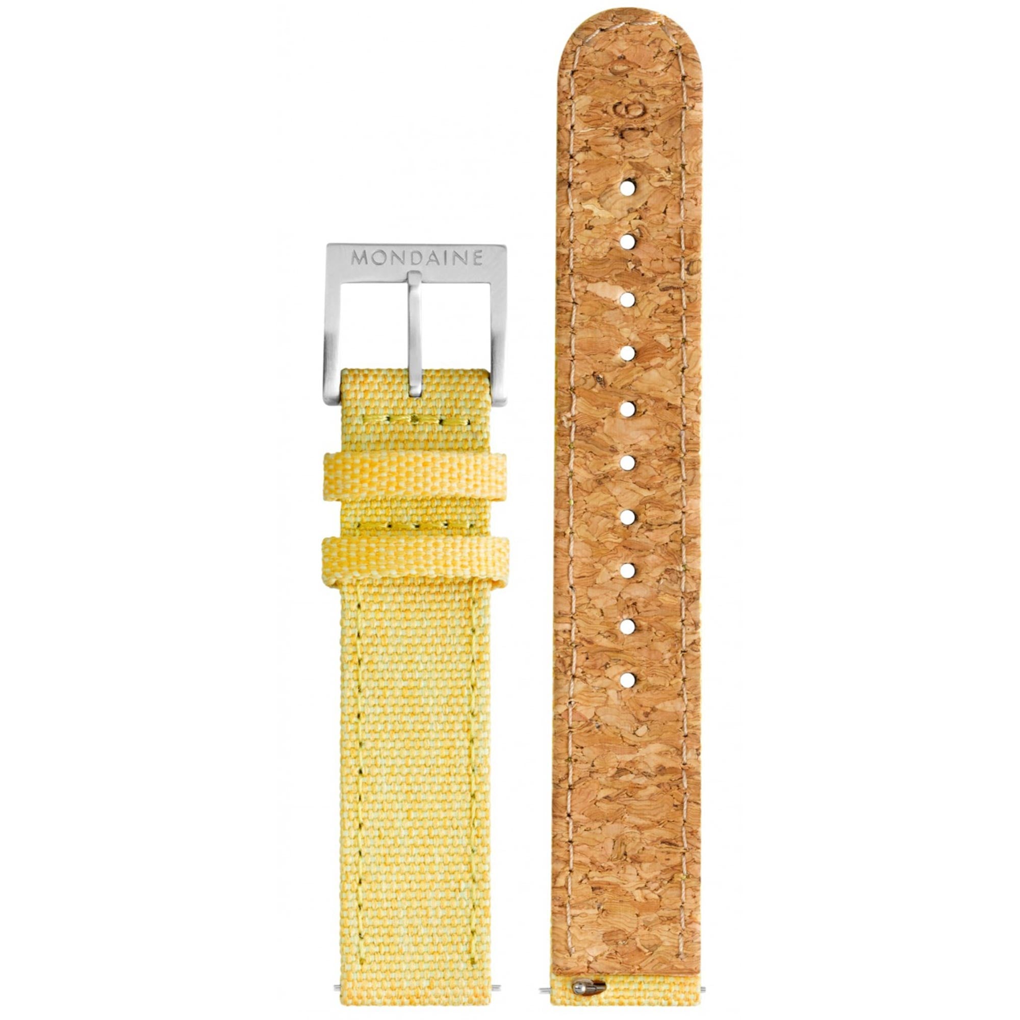 Mondaine Classic Quartz White Dial Yellow Recycled Textile Strap Ladies Watch A658.30323.17SBE