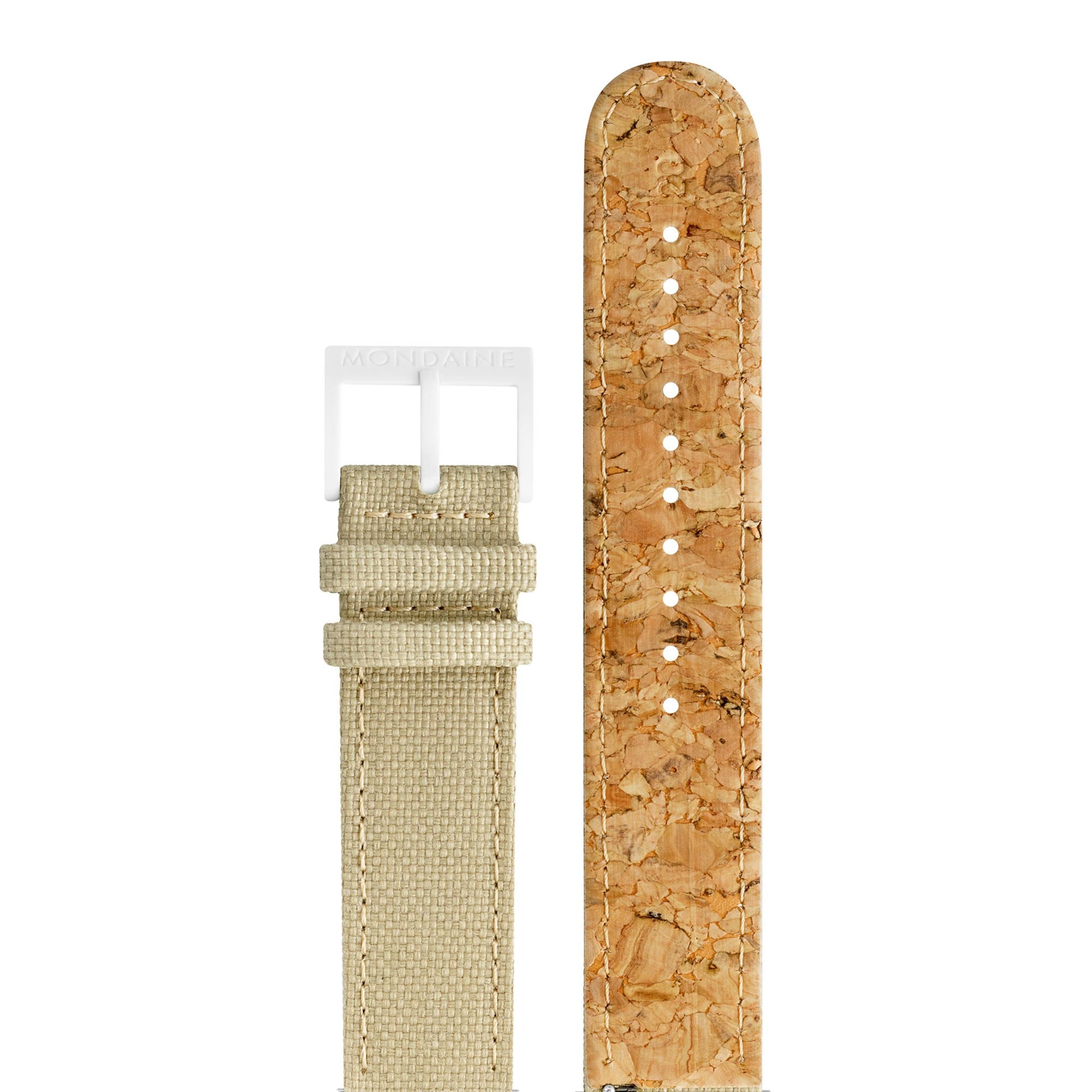 Mondaine Essence Quartz White Dial Silver Green Textile Strap Unisex Watch MS1.41110.LS