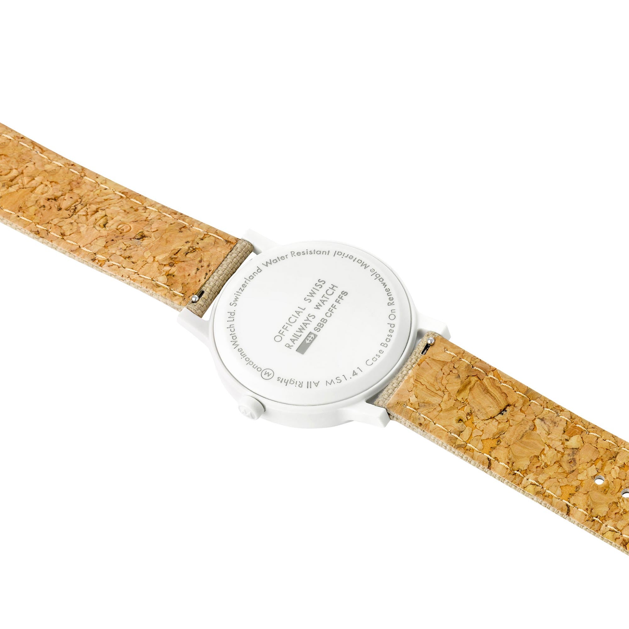 Mondaine Essence Quartz White Dial Silver Green Textile Strap Unisex Watch MS1.41110.LS