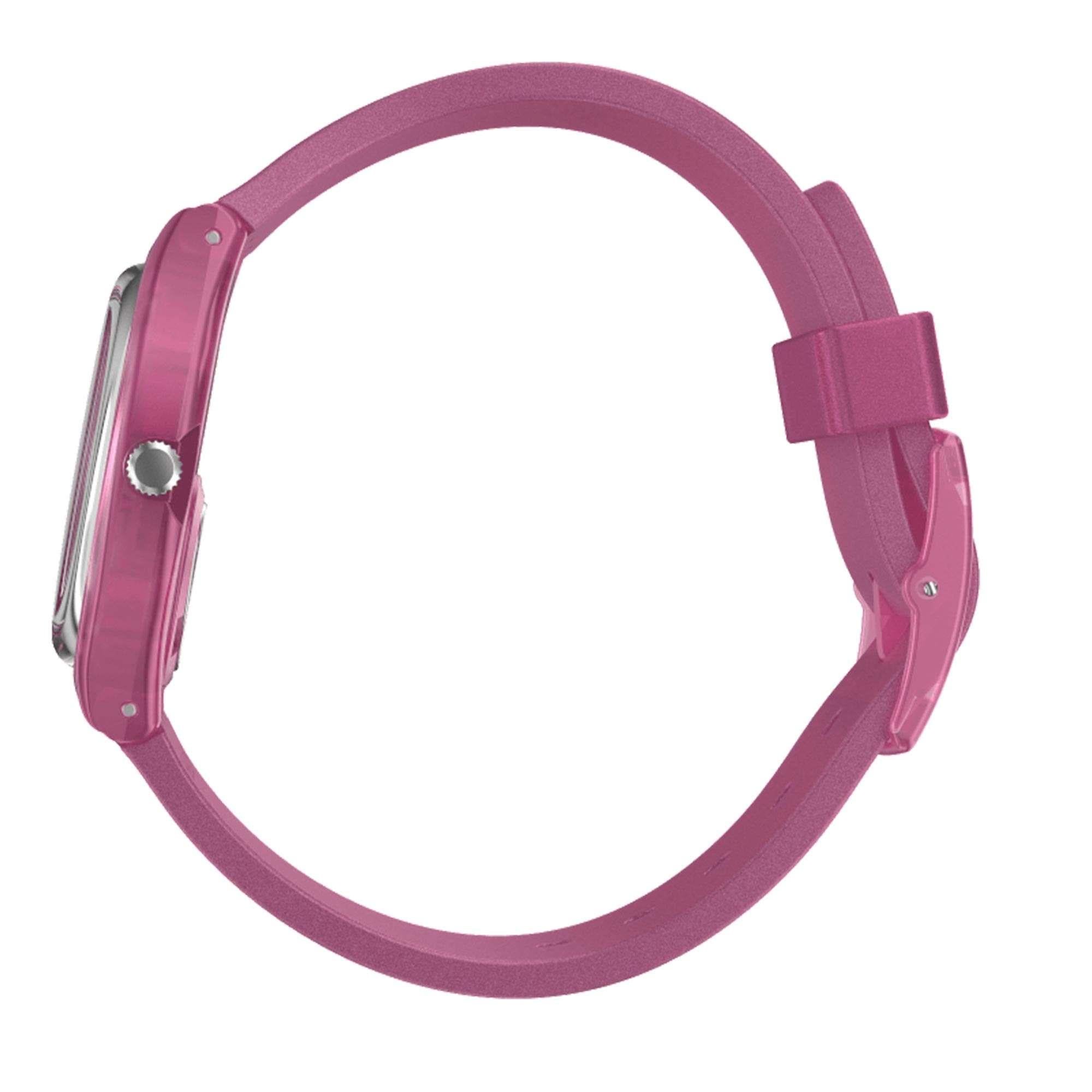 Swtach Original Gent Quartz Pink Dial Pink Silicone Strap GP170