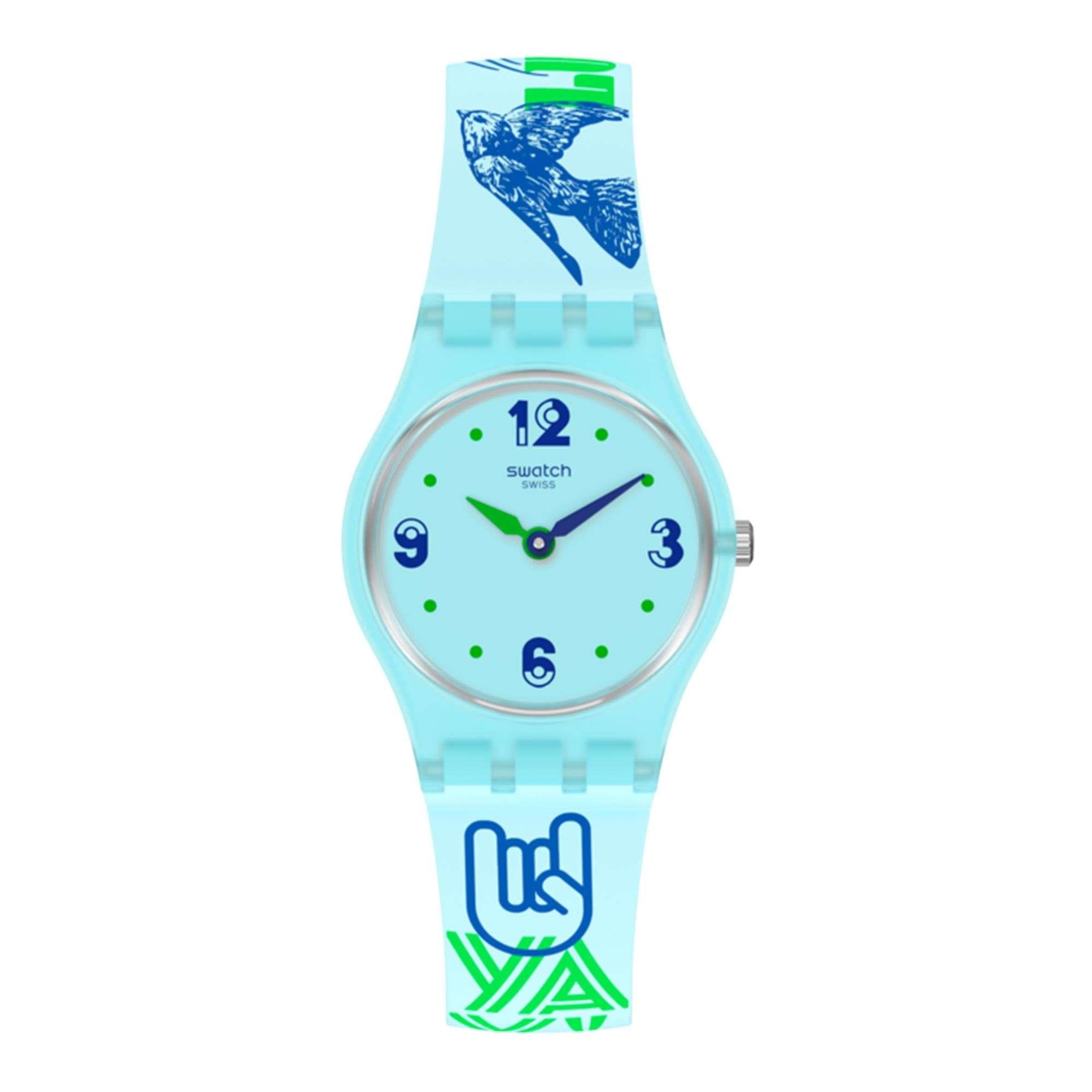 Swatch Original Gent Quartz Blue Dial Blue Silicone Strap LN157