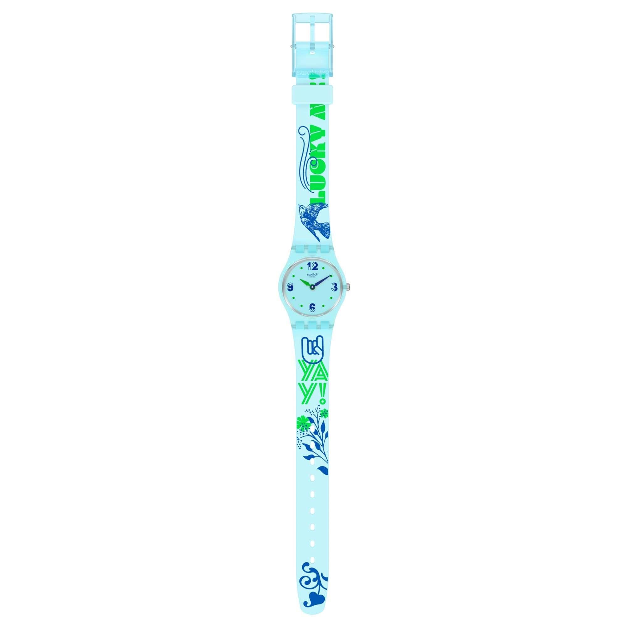 Swatch Original Gent Quartz Blue Dial Blue Silicone Strap LN157