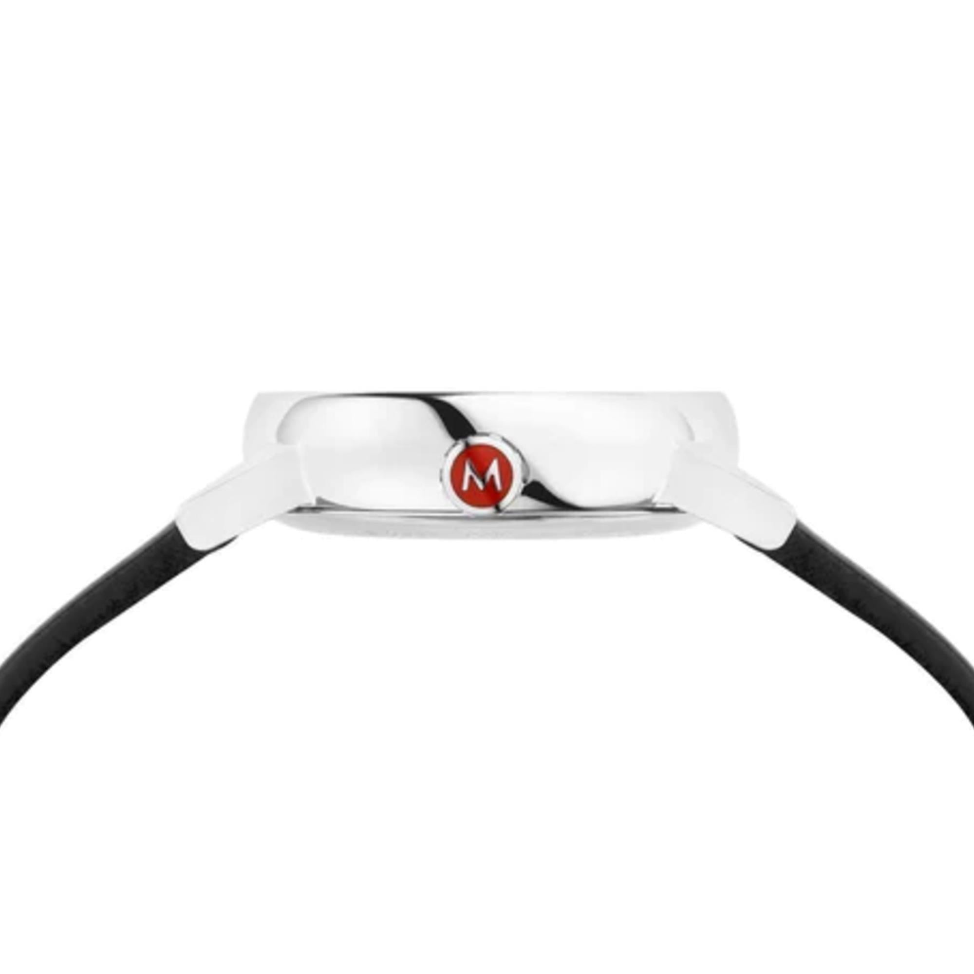 Mondaine evo2 Petite Stainless Steel Case Black Leather Strap Ladies Watch MSE.26110.LB 26mm
