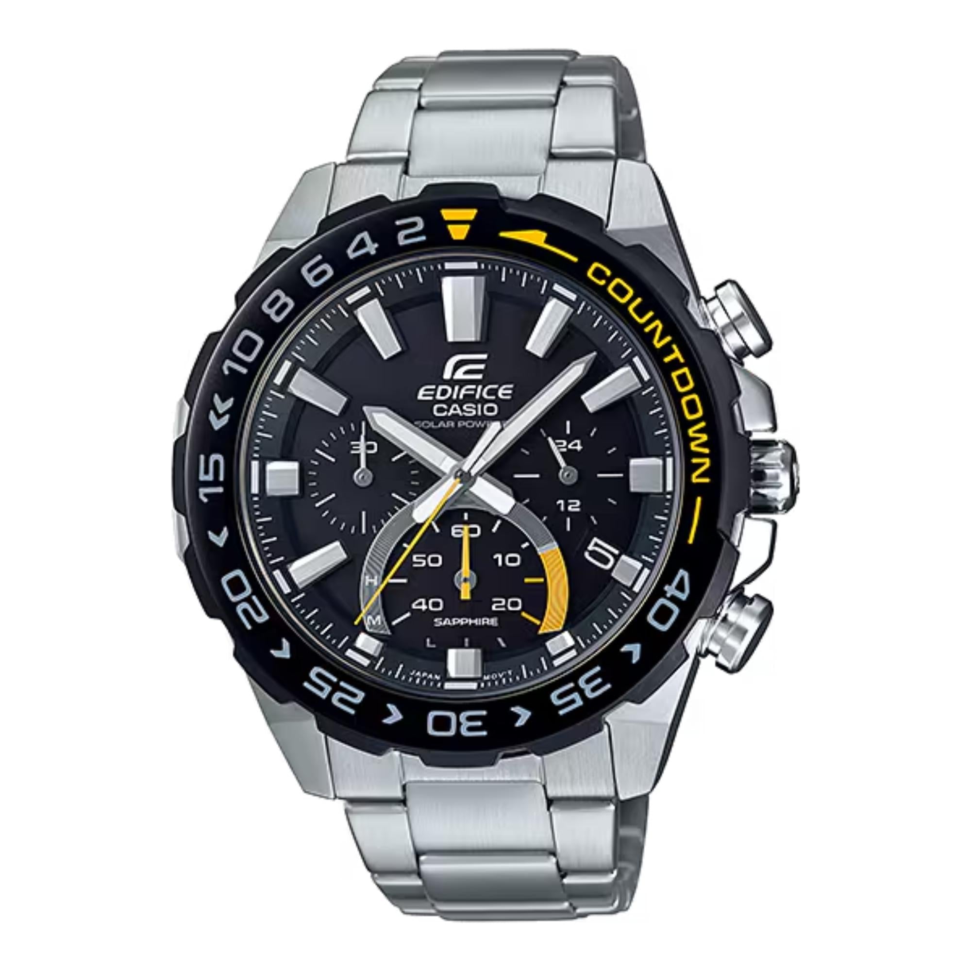 Casio Edifice Quartz Black Chronograph Dial Silver Stainless Steel Bracelet Mens Watch EFS-S550DB-1AVUEF