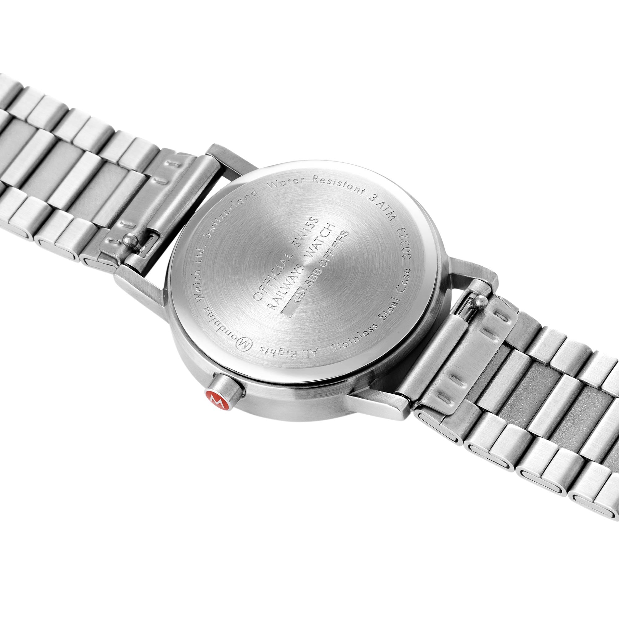 Mondaine Classic Quartz Black Dial Stainless Steel Bracelet Unisex Watch A660.30360.16SBW