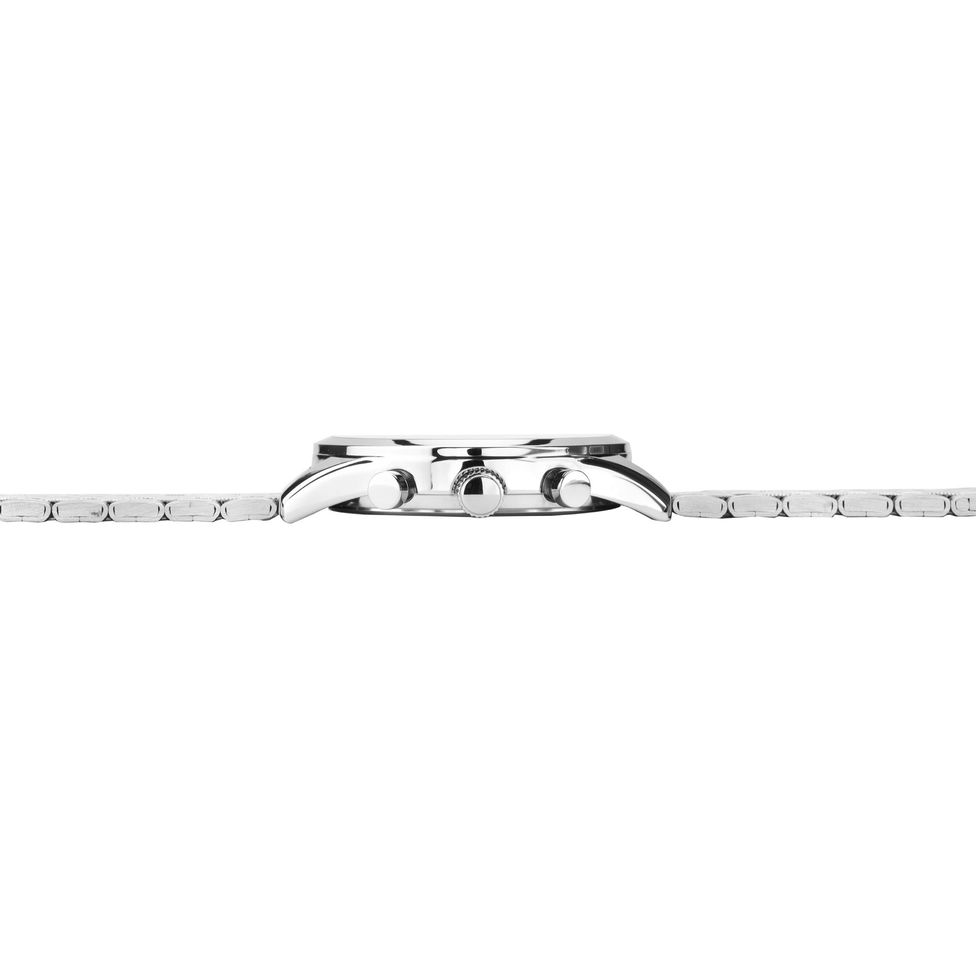Sekonda Chronograph Quartz Black Dial Silver Steel Bracelet Men's Watch 1772