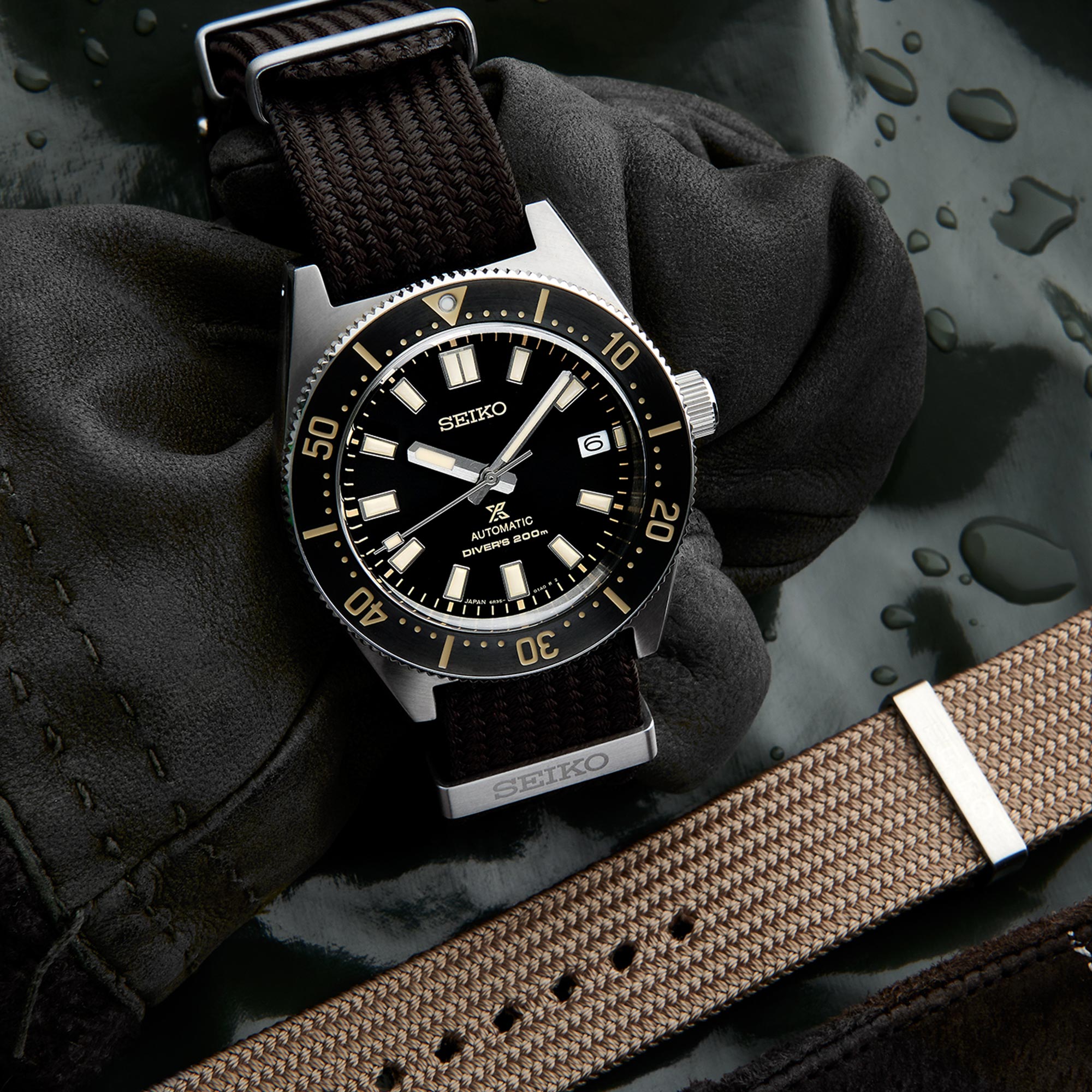 Seiko Prospex First Japanese Diver’s Re-interpretation Automatic Black Dial Nylon Strap Men's Watch SPB239J1