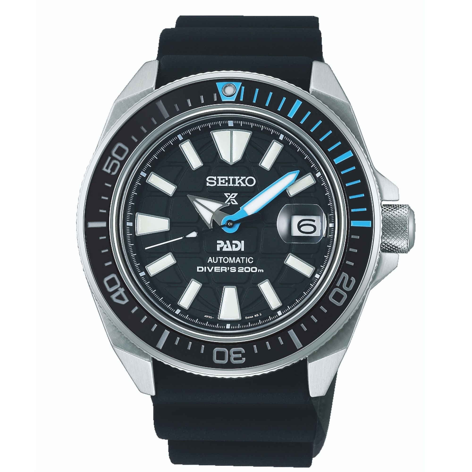 Seiko Prospex 'King Samurai' PADI Automatic Blue Dial Black Silicone Strap Men's Watch SRPG21K1