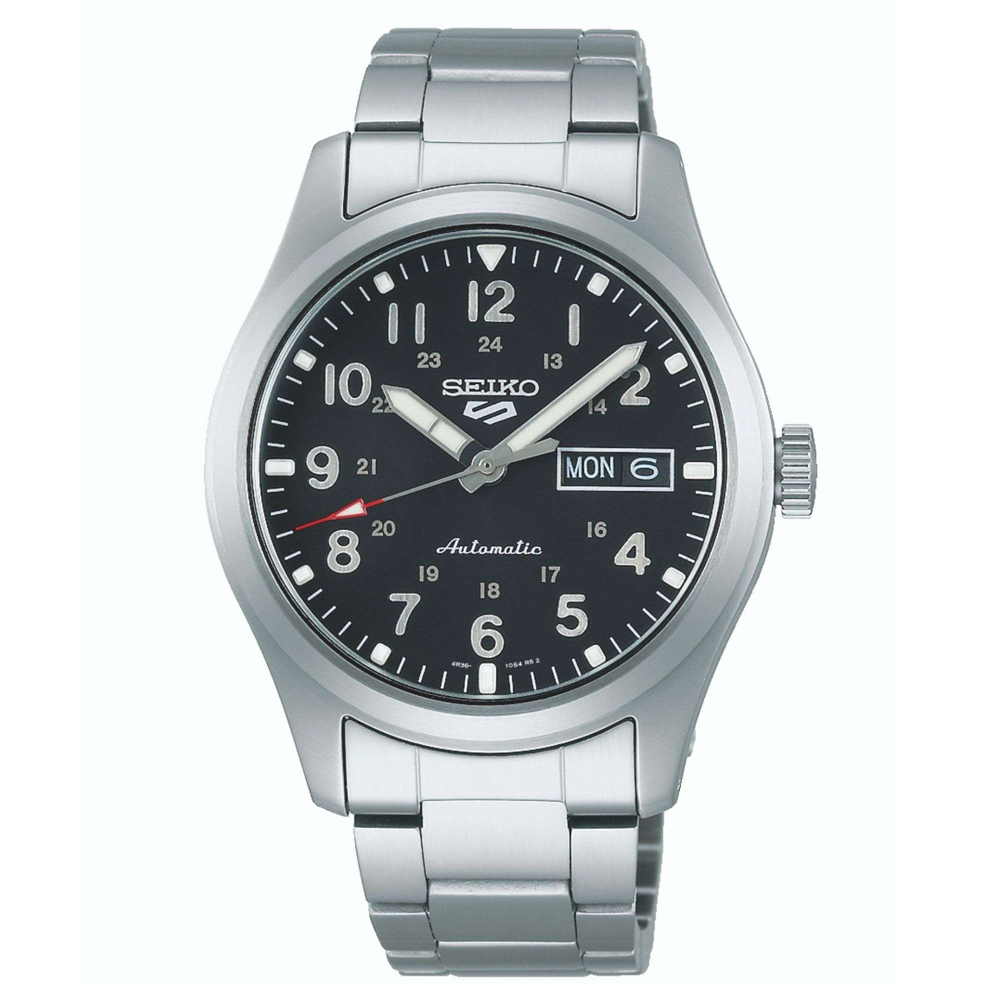 Seiko 5 Sports Military Field Collection Automatic Black Dial Stainless Steel Bracelet Men's Watch SRPG27K1