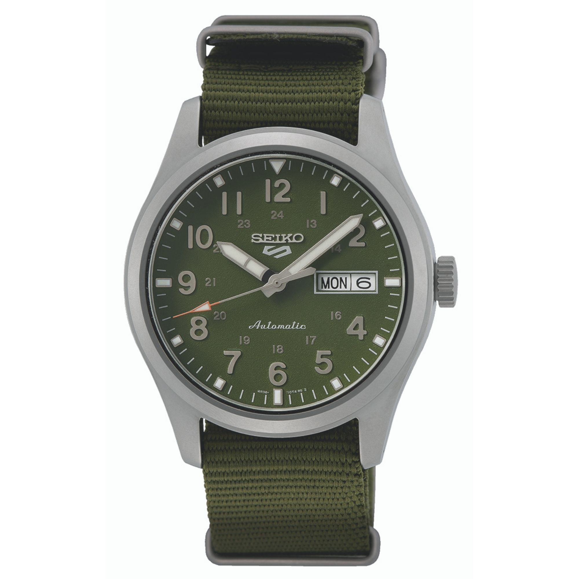 Seiko 5 Sports Field Military Watch Automatic Green Dial Green NATO Strap Men's Watch SRPG33K1