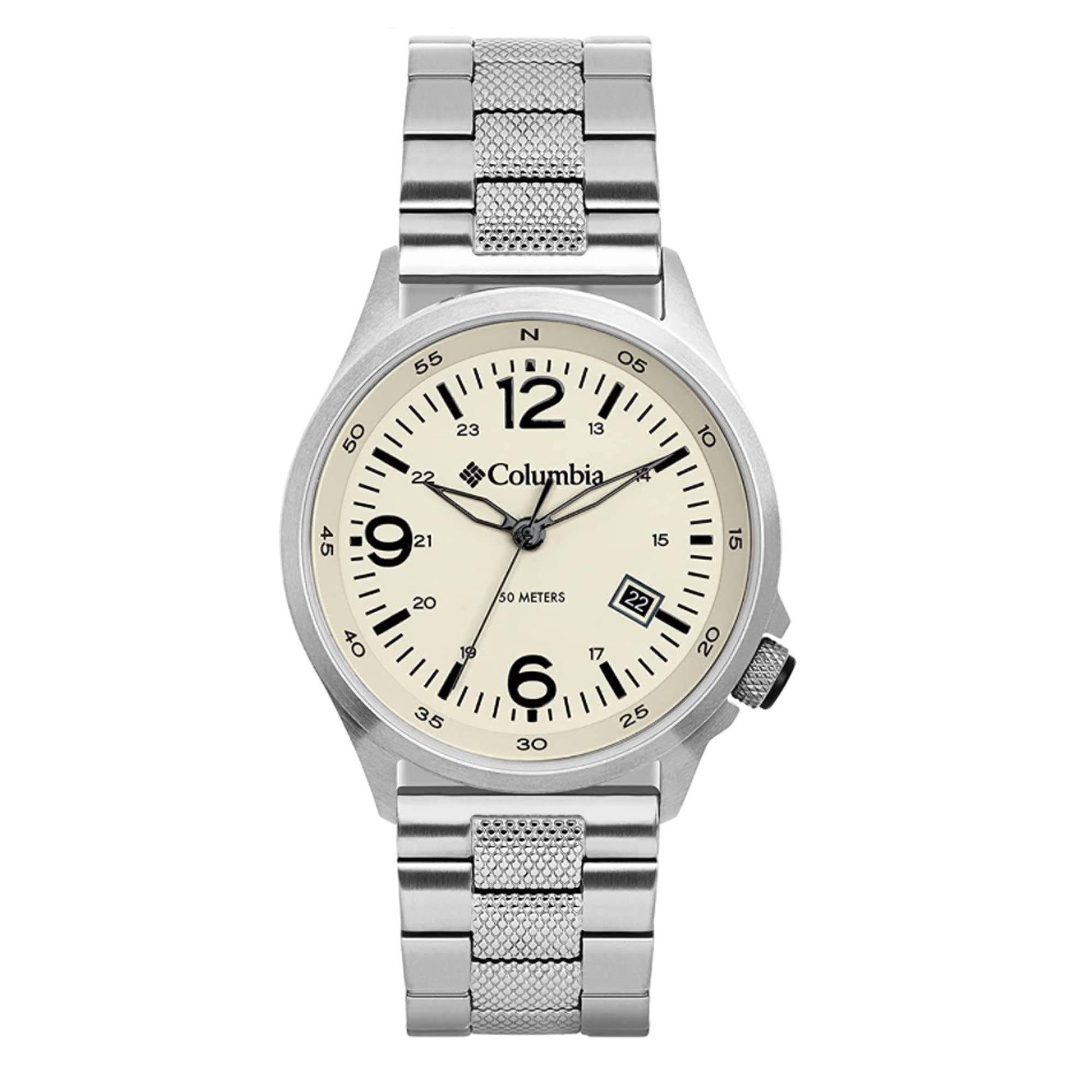 Columbia Canyon Ridge Quartz Chalk Dial Stainless Steel Bracelet Mens Watch CSC02-016