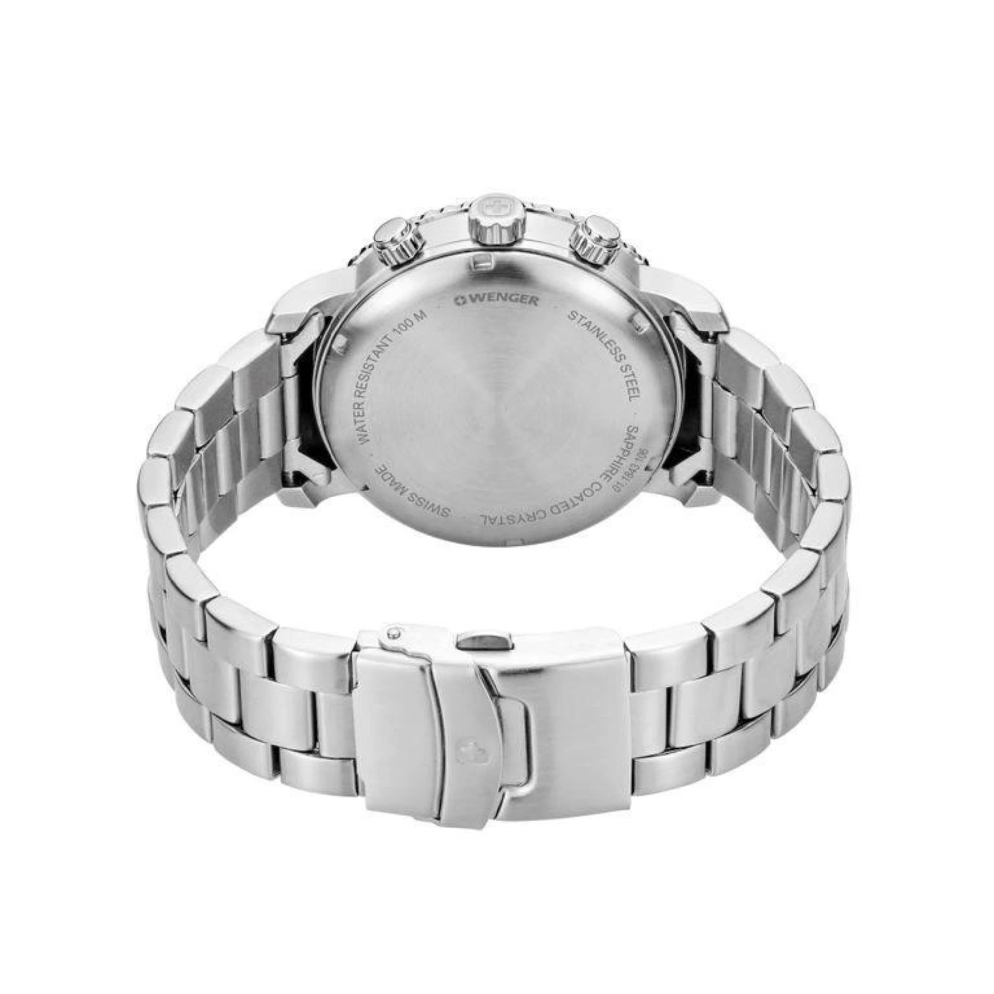 Wenger Roadster Black Night Quartz Black Dial Silver Steel Men's Watch 01.1843.106