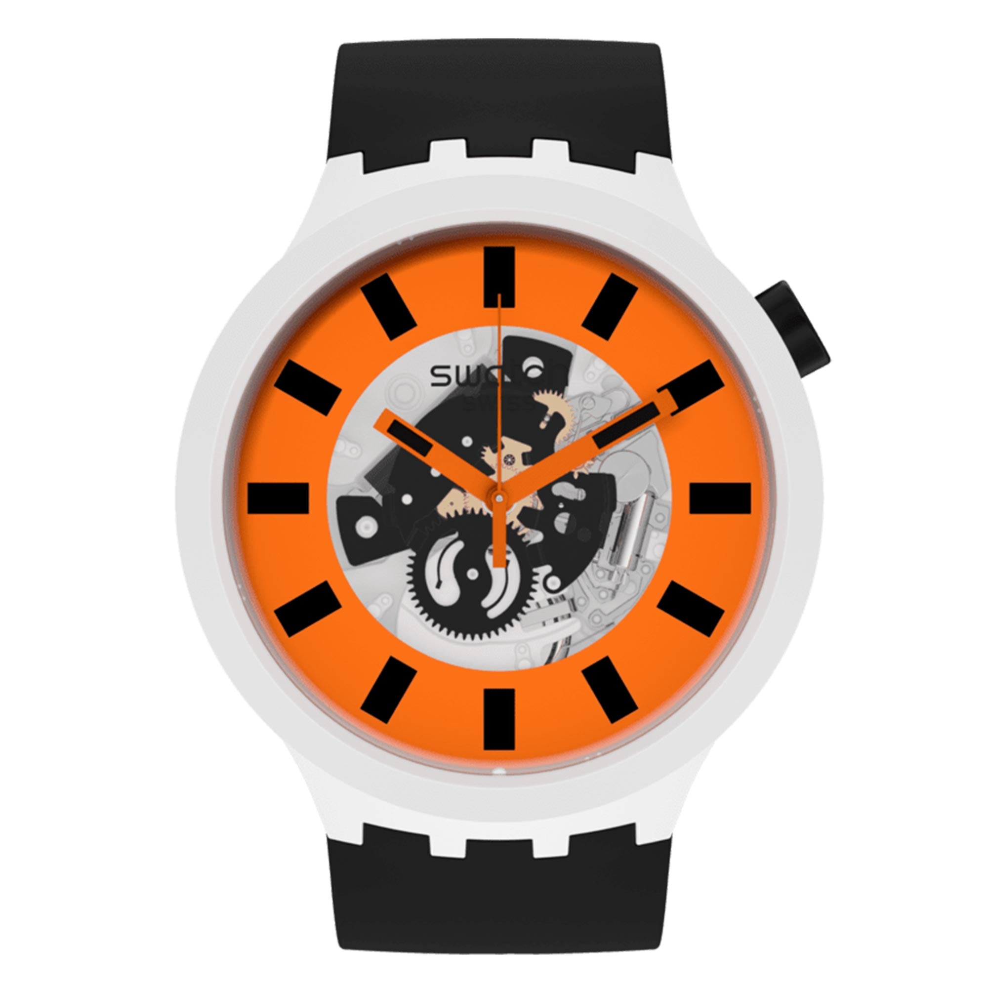Orack Quartz Movement Orange Dial Silicone Strap Watch SB03M104