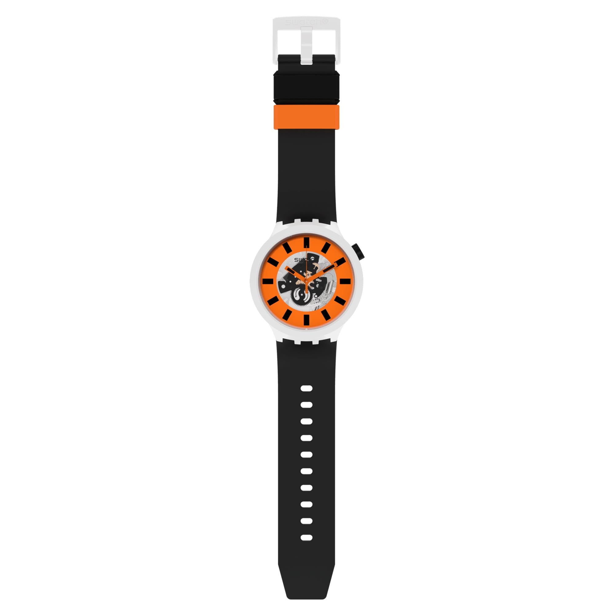 Orack Quartz Movement Orange Dial Silicone Strap Watch SB03M104