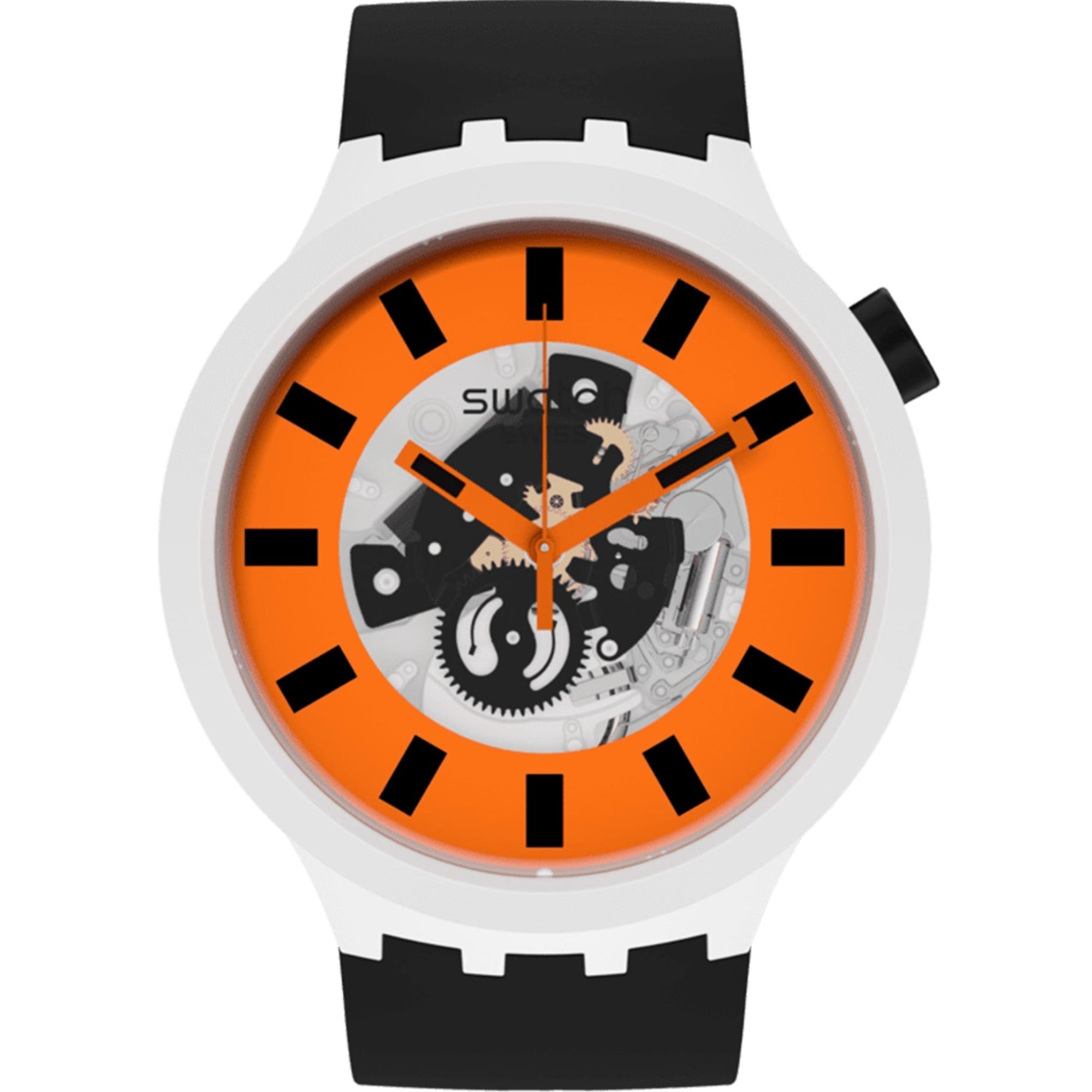 Orack Quartz Movement Orange Dial Silicone Strap Watch SB03M104