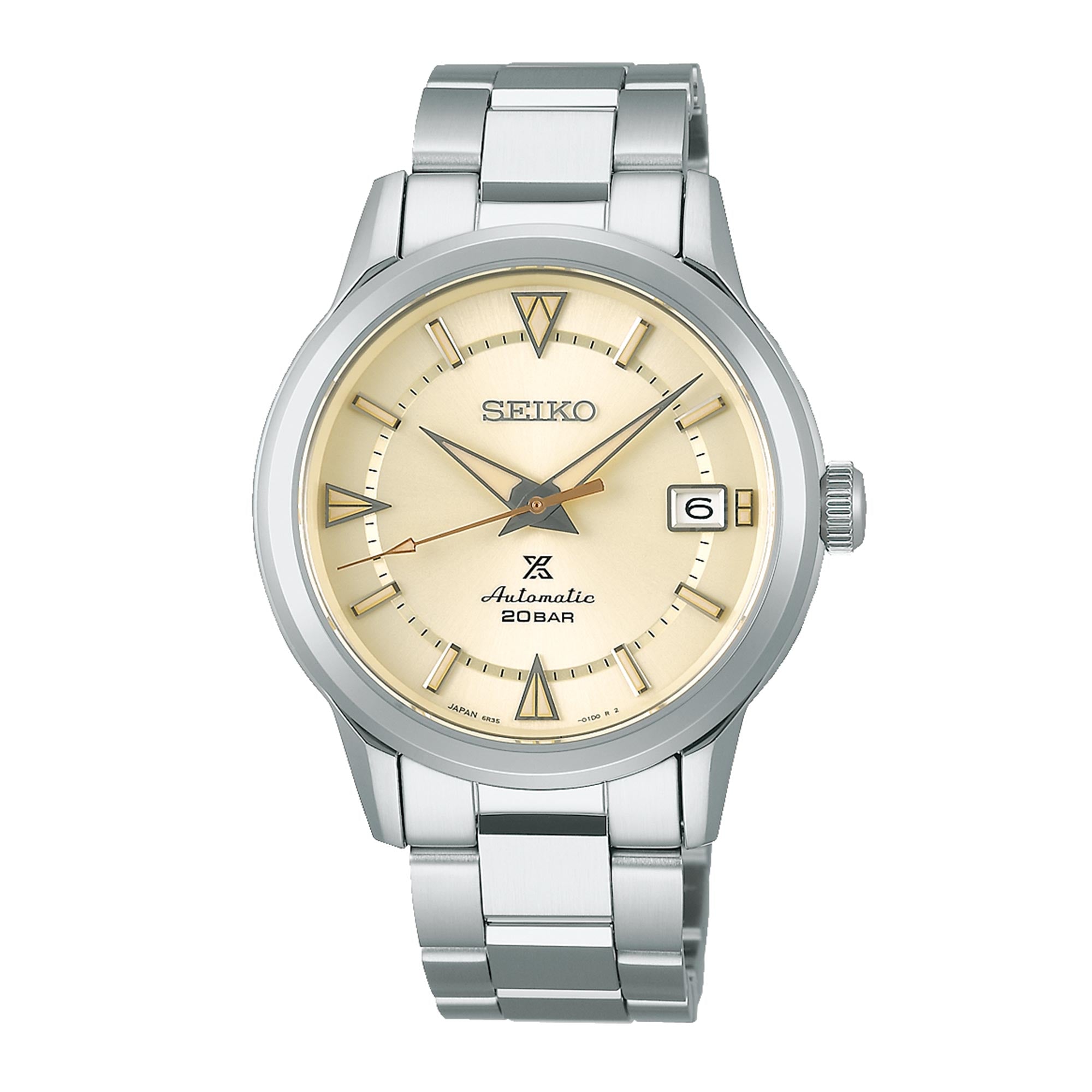 Seiko Prospex 1959 Alpinist Automatic Cream Dial Stainless Steel Bracelet Men's Watch SPB241J1