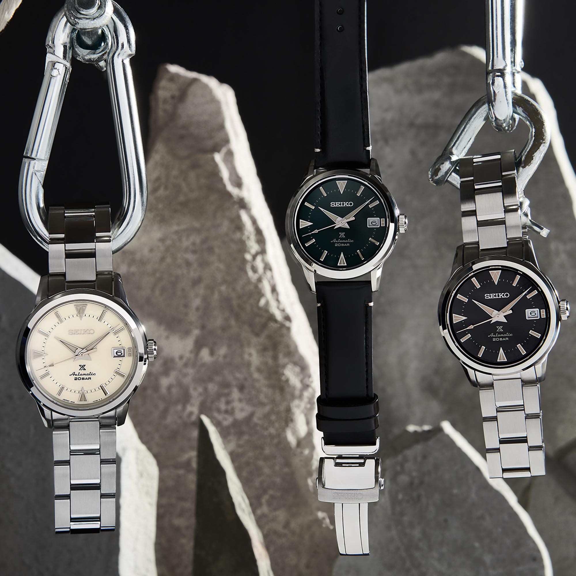 Seiko Prospex 1959 Alpinist Automatic Black Dial Stainless Steel Bracelet Men's Watch SPB243J1