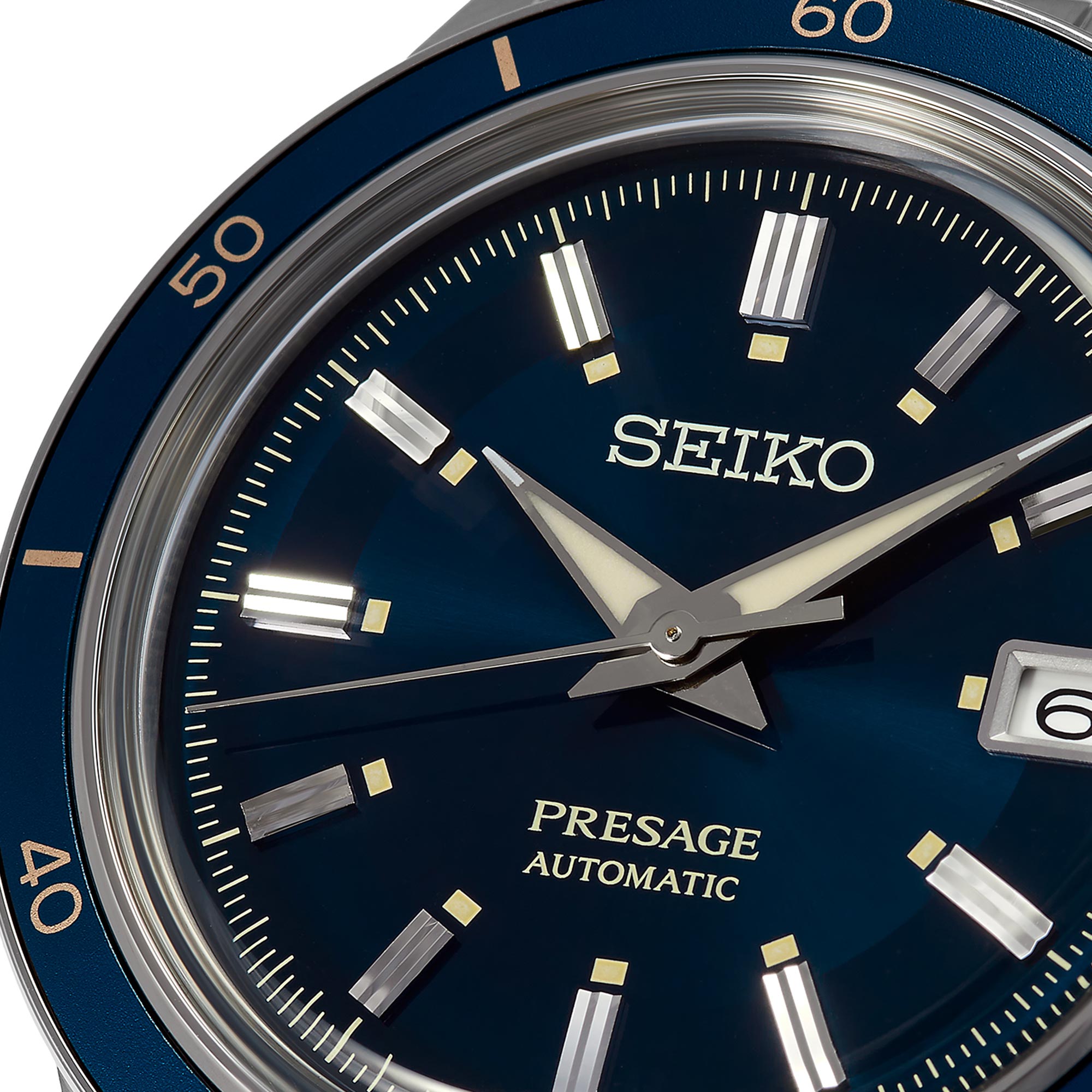 Seiko Presage Style 60s Automatic Blue Dial Stainless Steel Bracelet Men's Watch SRPG05J1