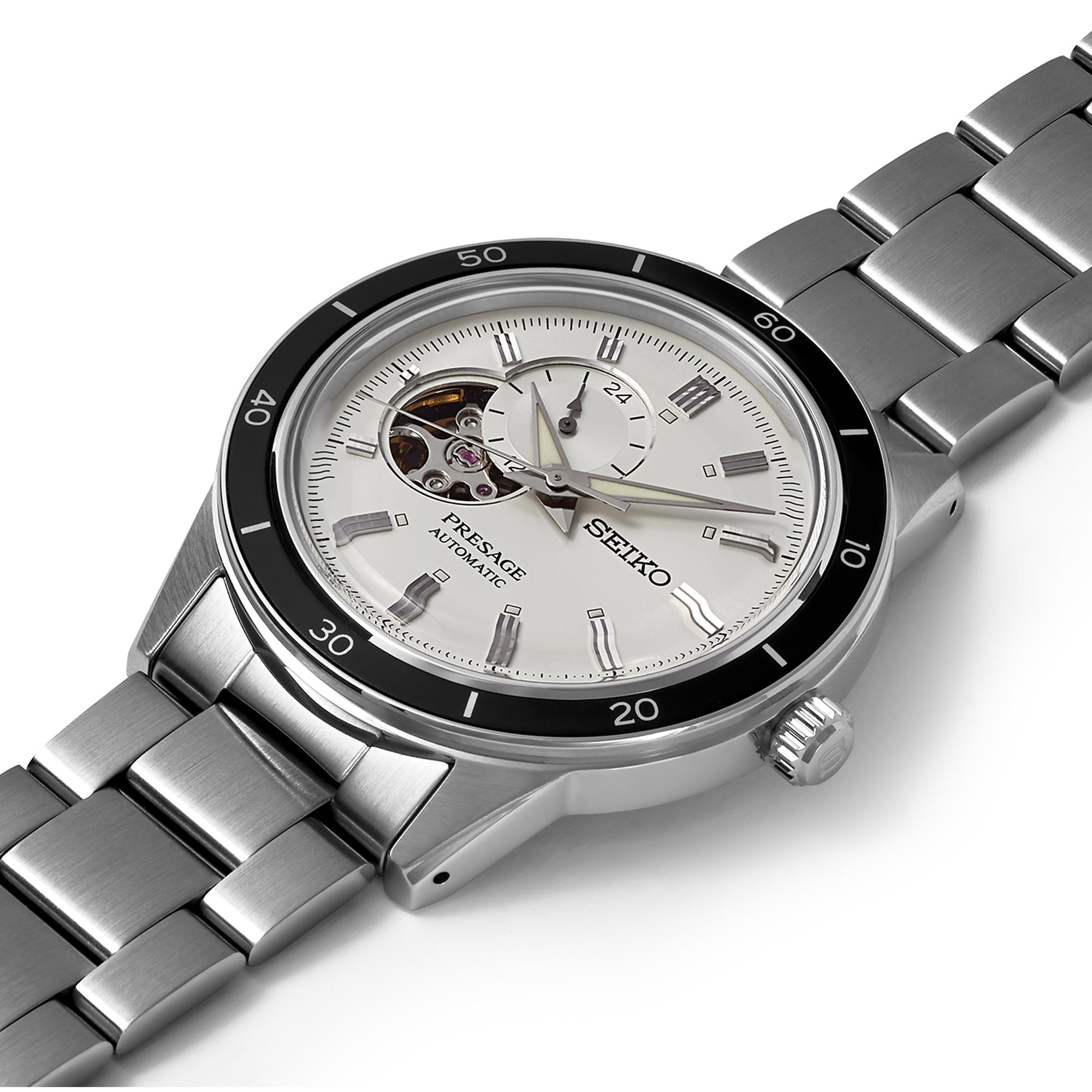 Seiko Presage Style 60's Automatic Silver Dial Stainless Steel Bracelet Men's Watch SSA423J1