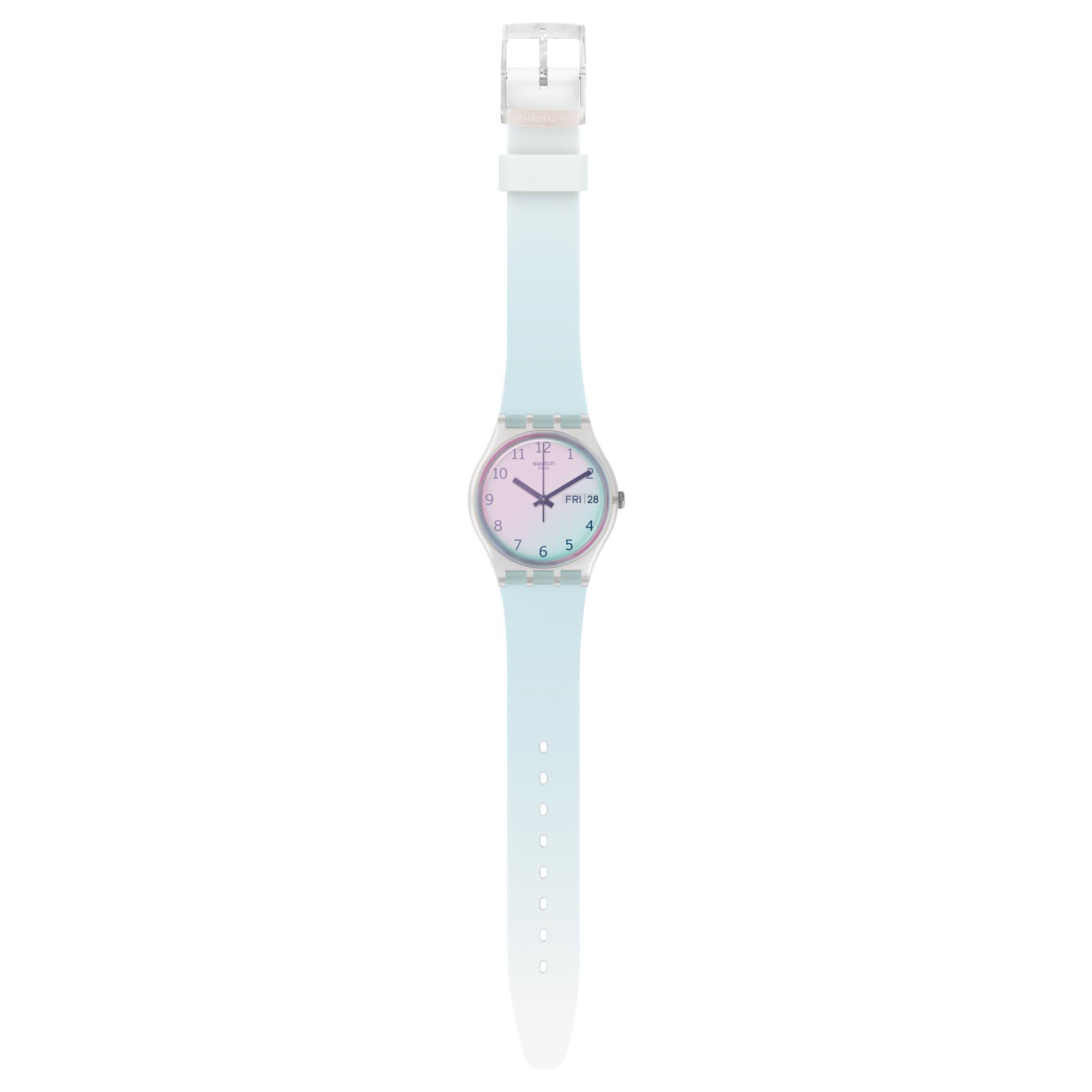 Swatch Original Gent Quartz White Dial Silicone Strap Ladies Watch GE713