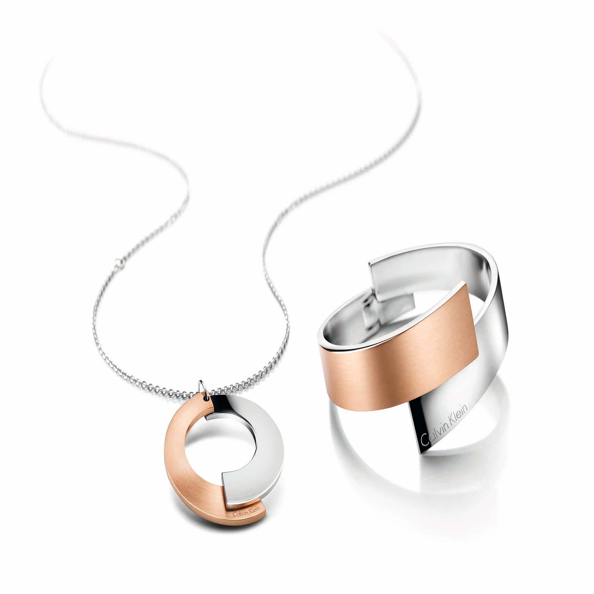 Calvin Klein Intense Ring Stainless Steel/Rose Gold Plated Ladies Jewellery KJ2HPR280107