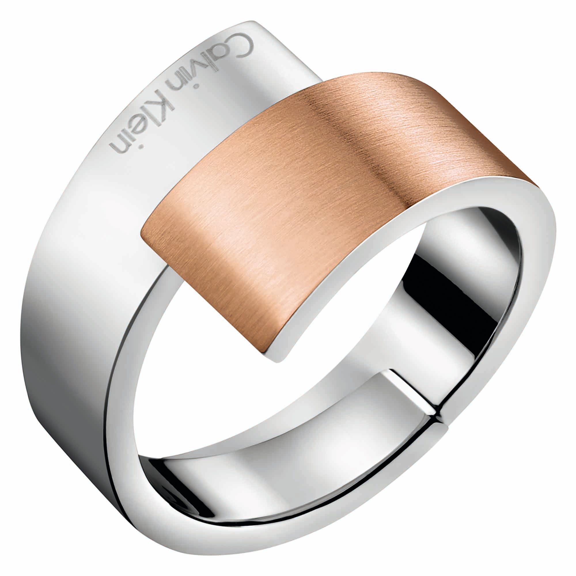 Calvin Klein Intense Ring Stainless Steel/Rose Gold Plated Ladies Jewellery KJ2HPR280107