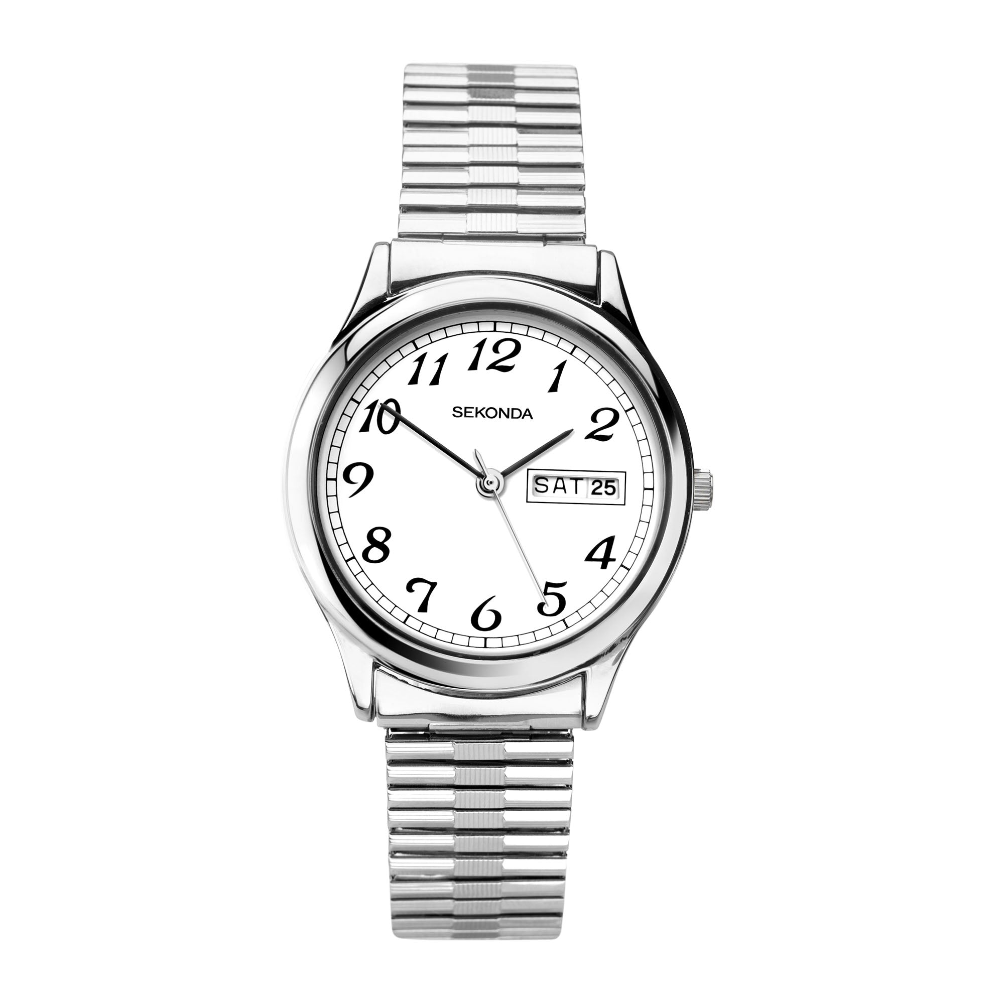 Sekonda Classic Quartz White Dial Expander Bracelet Men’s Watch 1693
