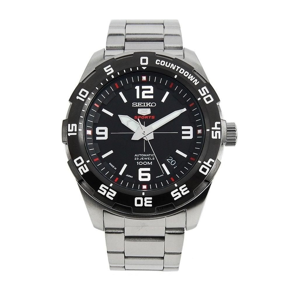Seiko 5 Sports Automatic Black Dial Silver Stainless Steel Men's Watch SRPB81K1
