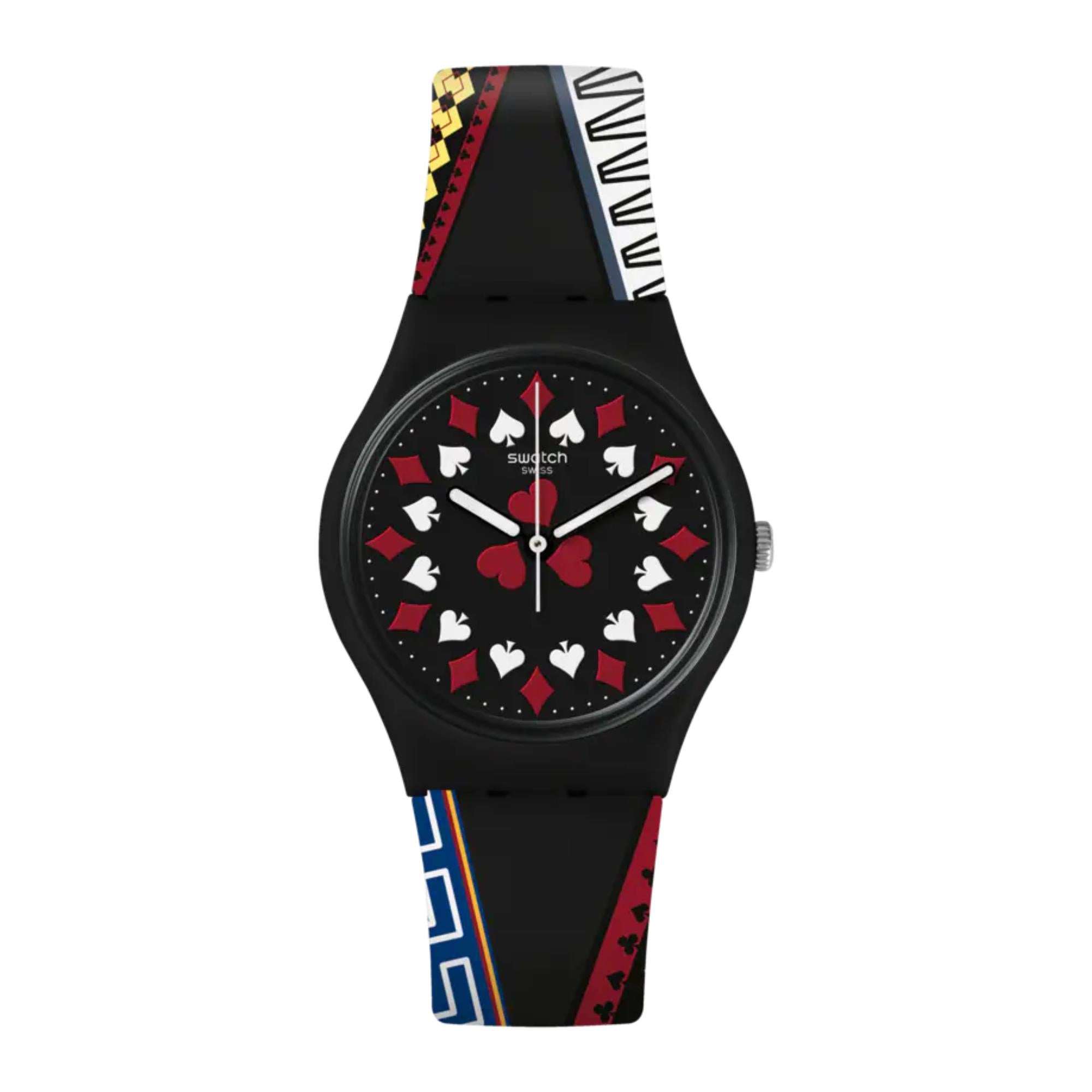 Swatch James Bond Casino Royale 2006 Limited Special Edition Poker Black Dial Silicone Strap Watch GZ340