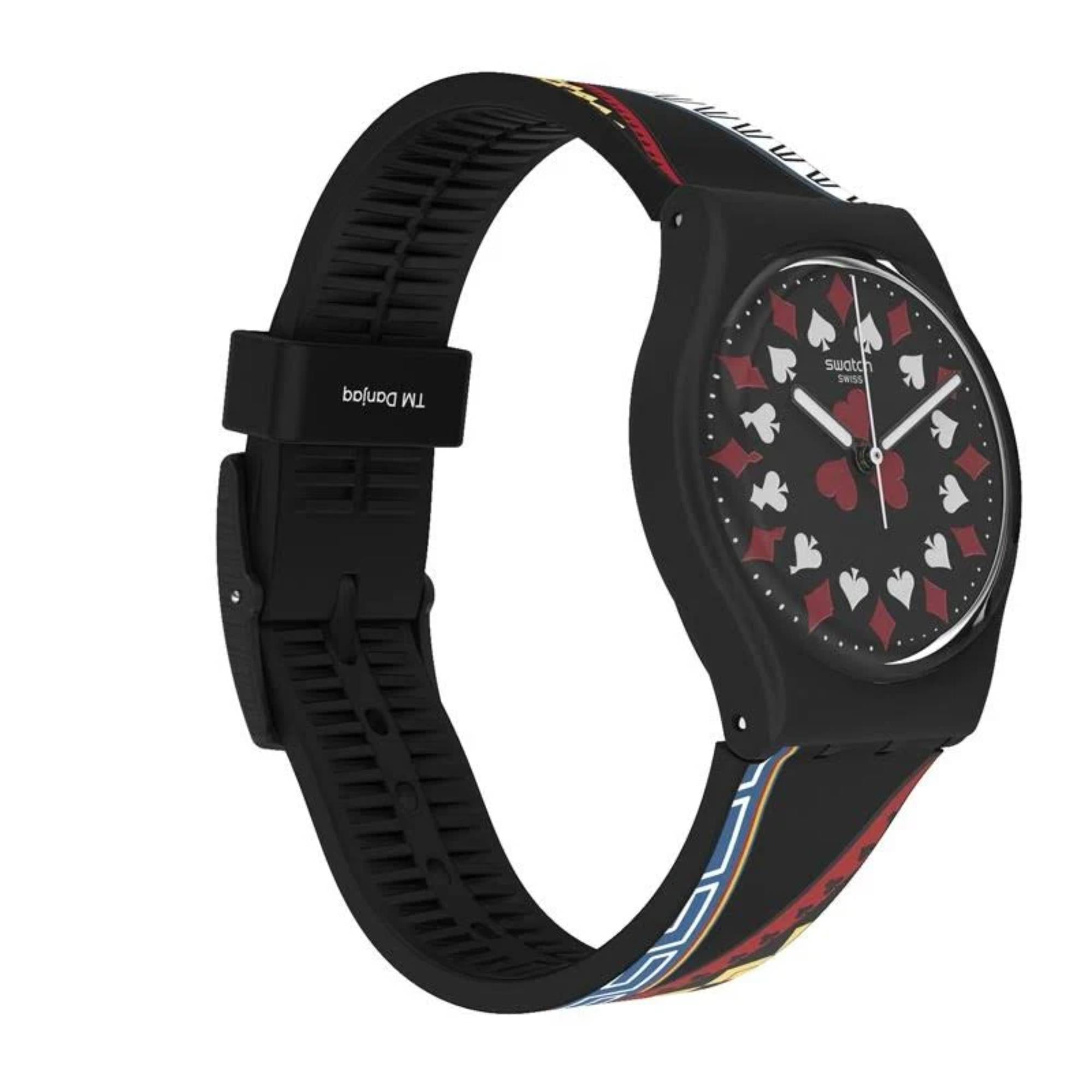 Swatch James Bond Casino Royale 2006 Limited Special Edition Poker Black Dial Silicone Strap Watch GZ340