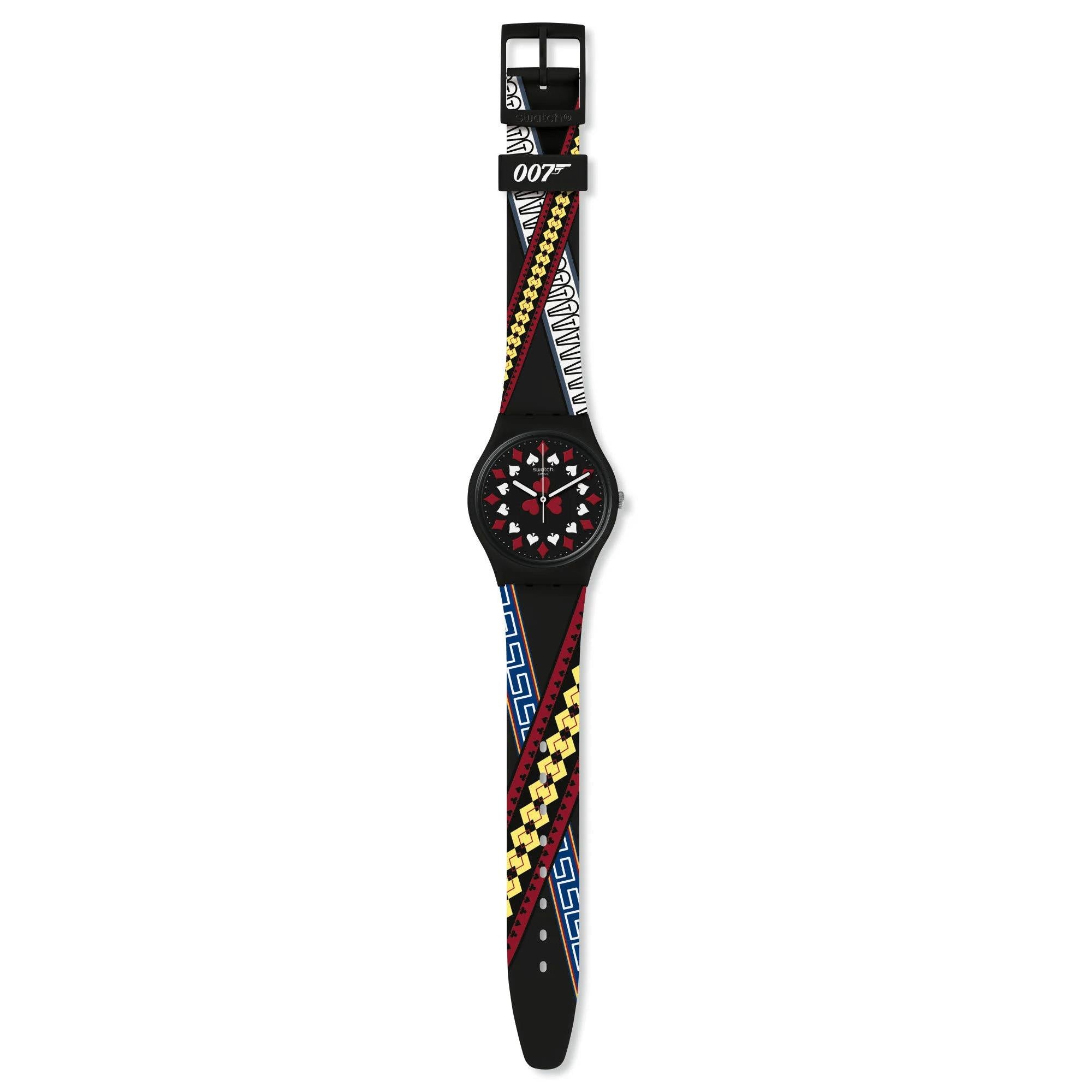 Swatch James Bond Casino Royale 2006 Limited Special Edition Poker Black Dial Silicone Strap Watch GZ340