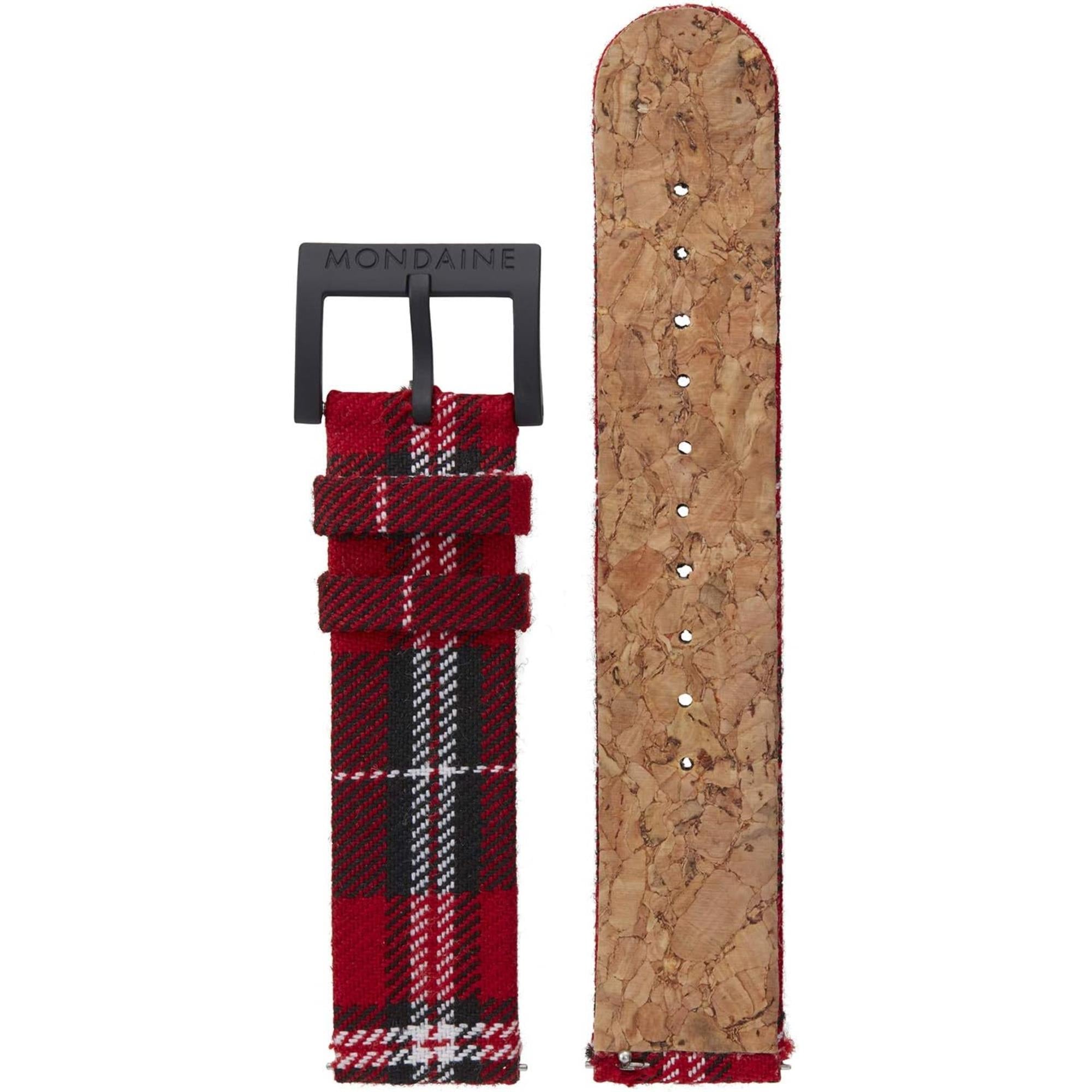 Mondaine Essence Quartz Black PVD White Dial Tartan Cork Strap Unisex Watch MS1.41111.LC