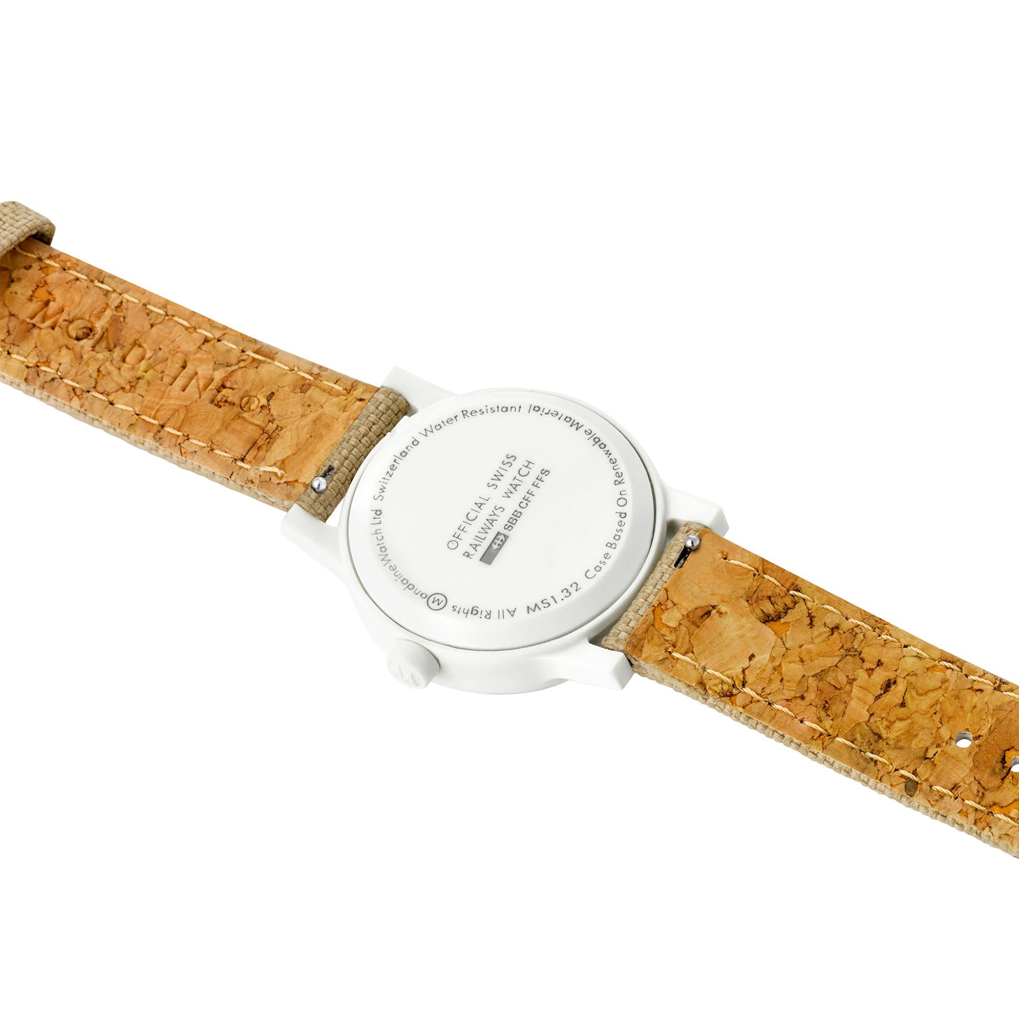 Mondaine Essence Sustainable Quartz Movement White Dial Textile Ladies Watch Strap MS1.32110.LN1